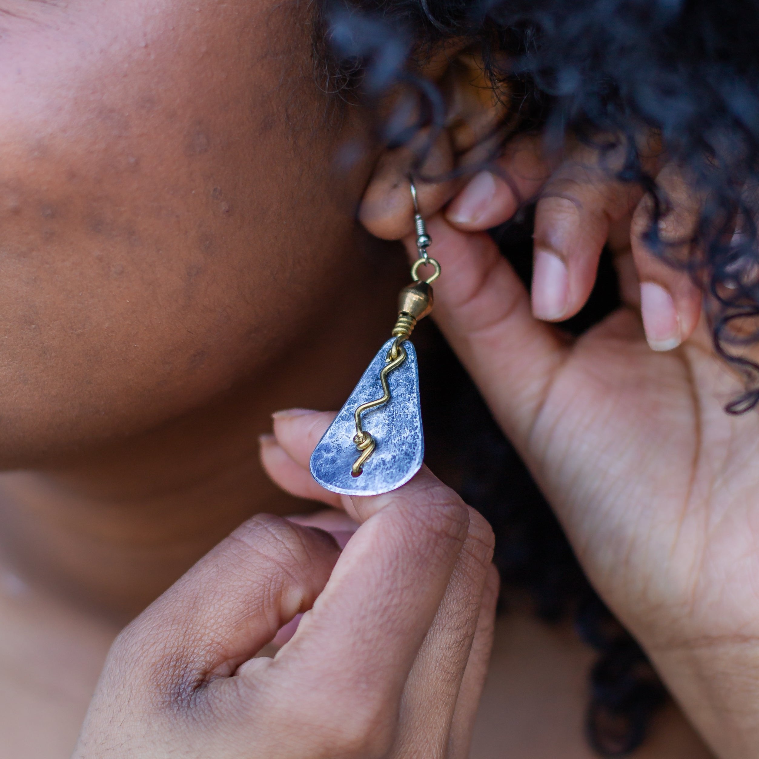 Aluminum Zig-Zag Earrings