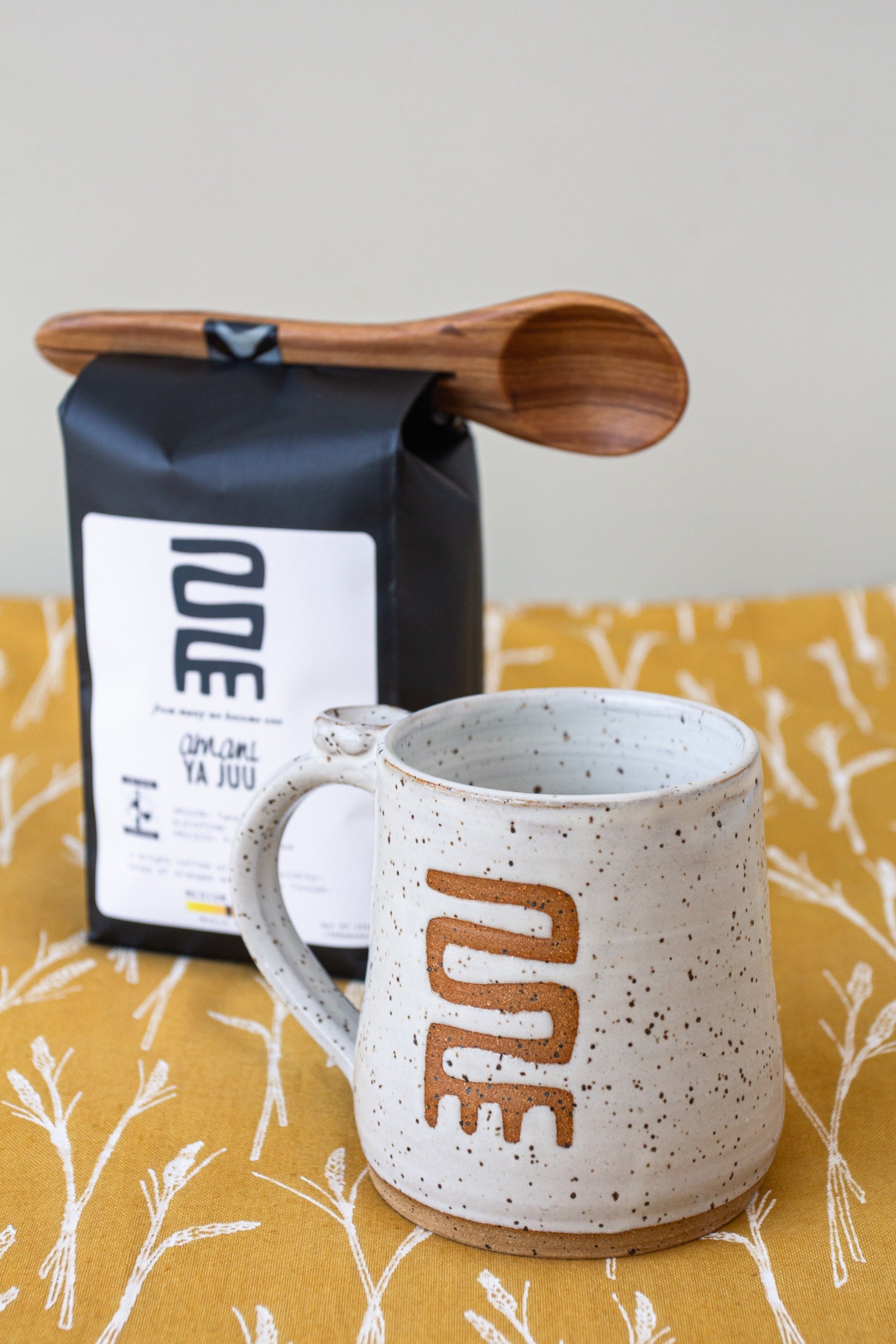 Amani Mug - handmade clay mug made in Chattanooga for Amani, a social justice enterprise.