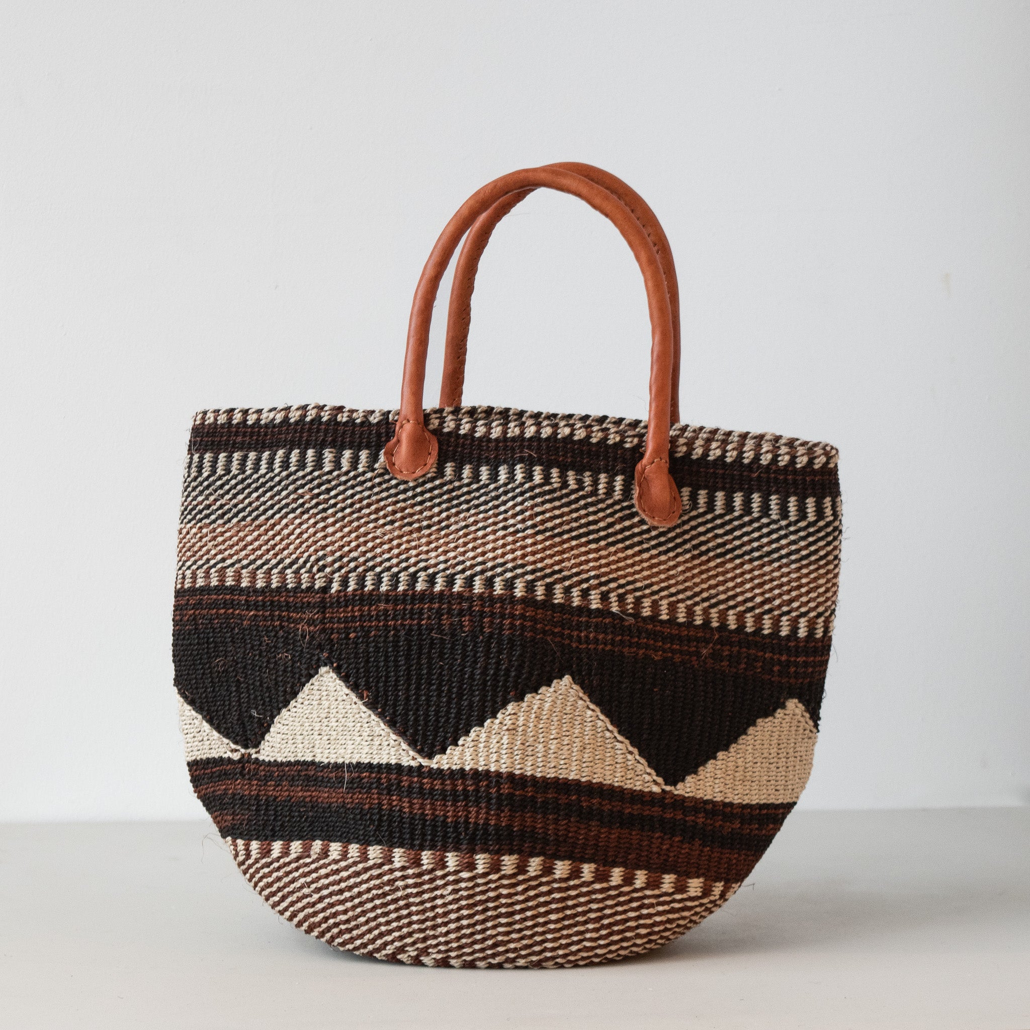 A Fair Trade handwoven sisal basket made by Kenyan artisans for a social enterprise