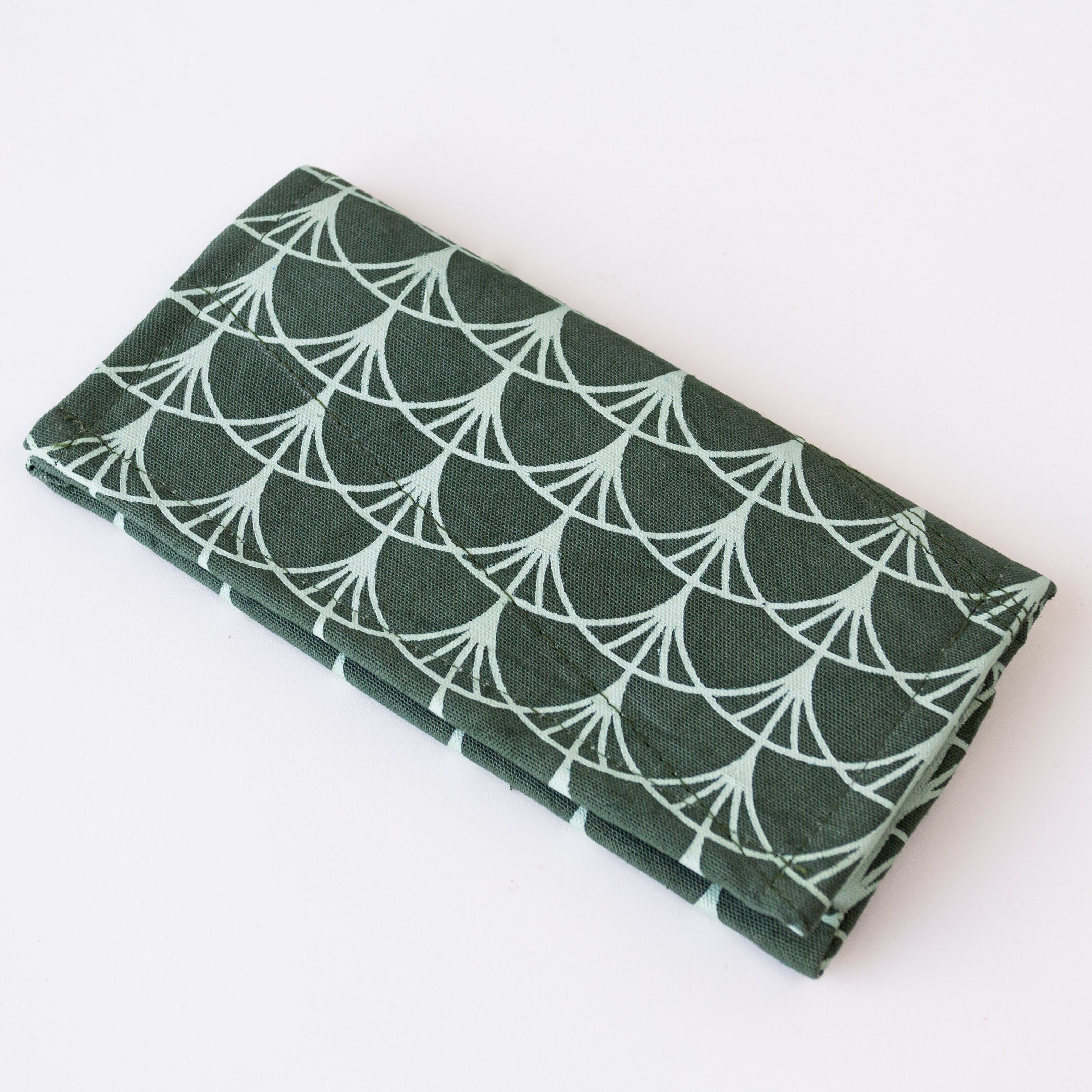 African screen print folding wallet hand made by refugee women in Kenyan fair trade organization