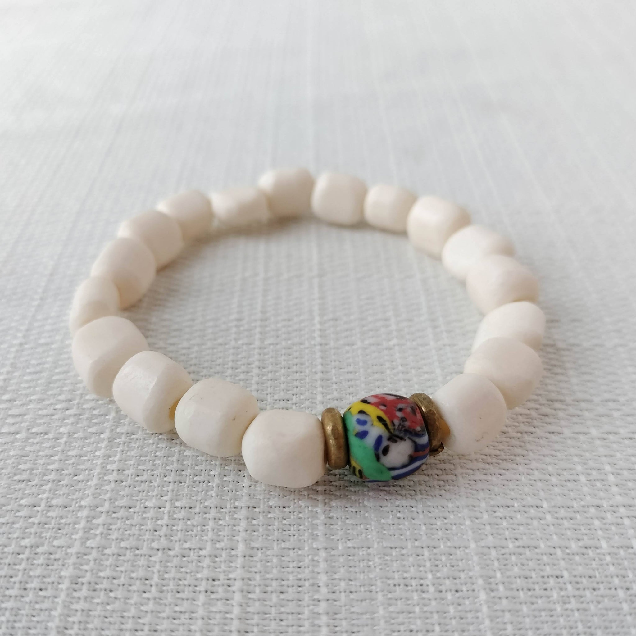White Bone Bracelet - Kenyan materials and design for a fair trade social enterprise