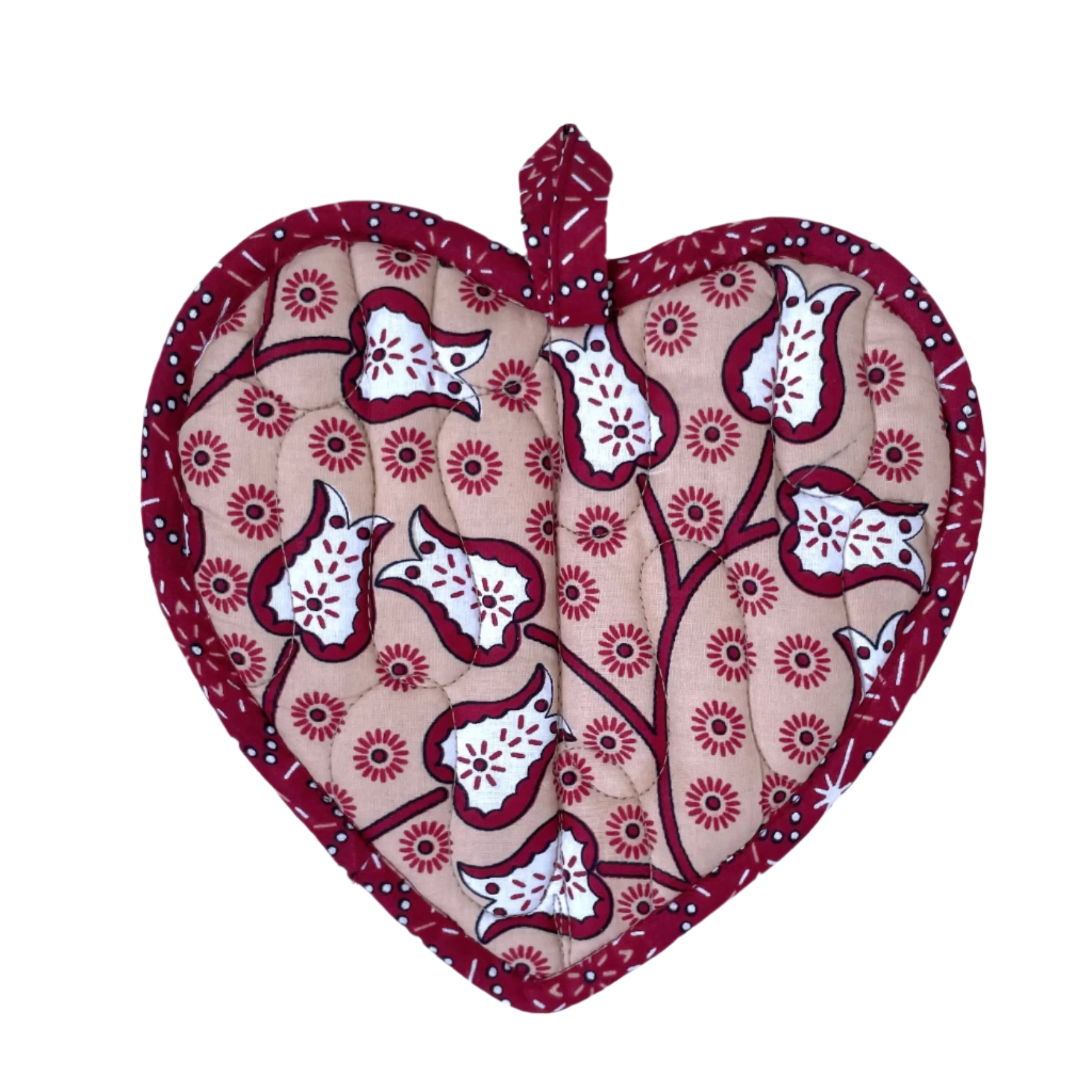 Heart Pocket Hot Pad - handmade with local Kenyan material by the women of Amani for a Fair-Trade social enterprise