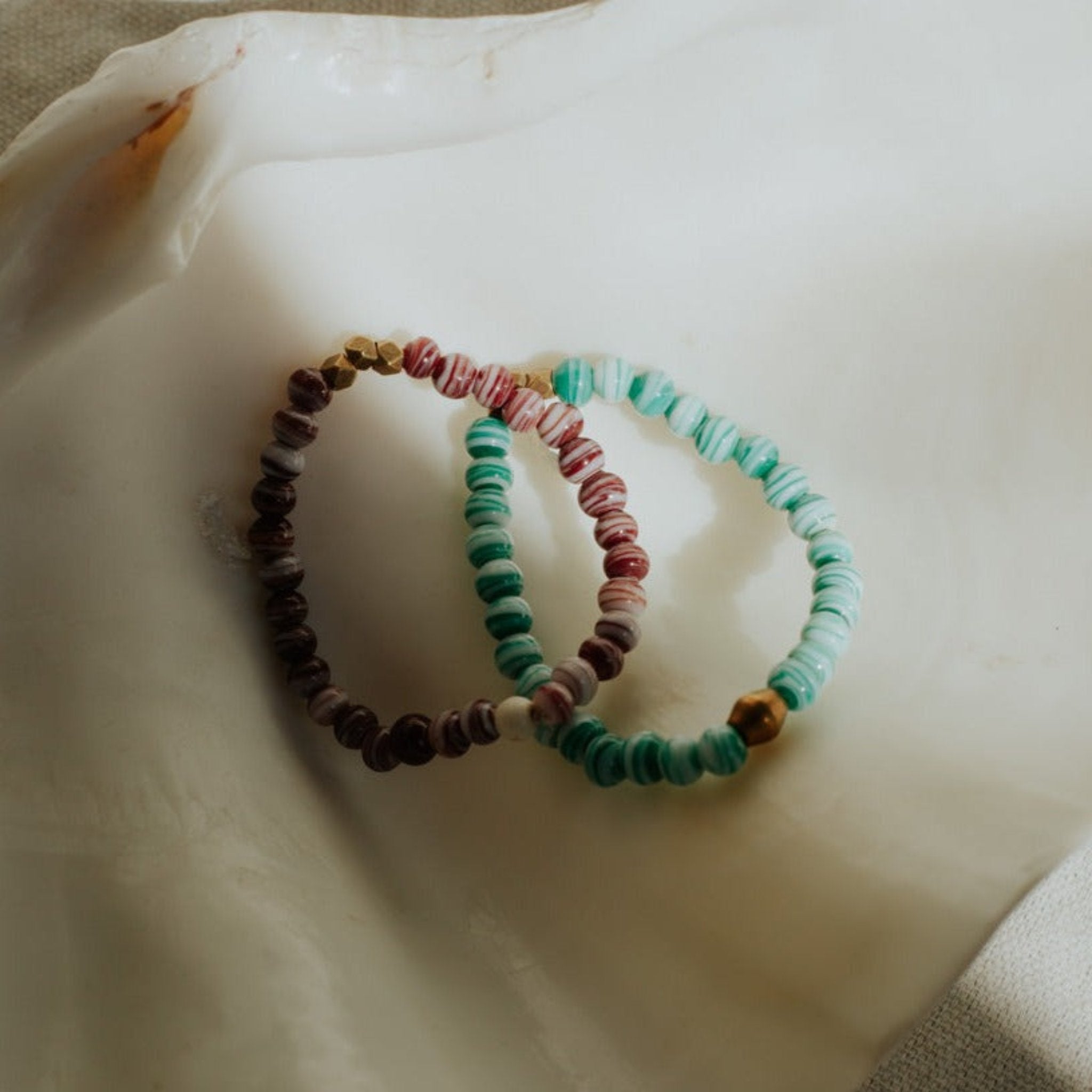 Striped Stone Bracelet-Kenyan materials and design for a fair trade social enterprise