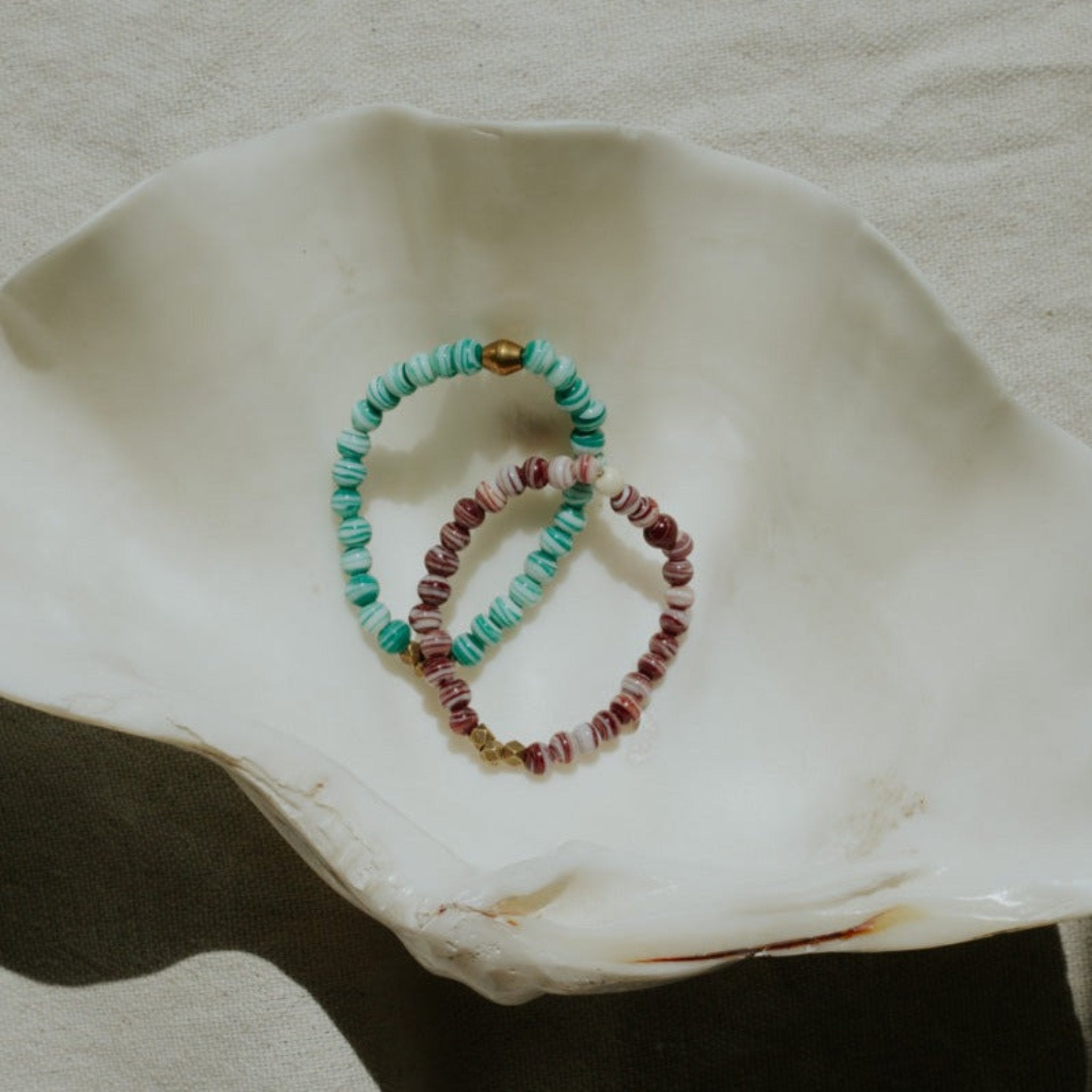 Striped Stone Bracelet-Kenyan materials and design for a fair trade boutique