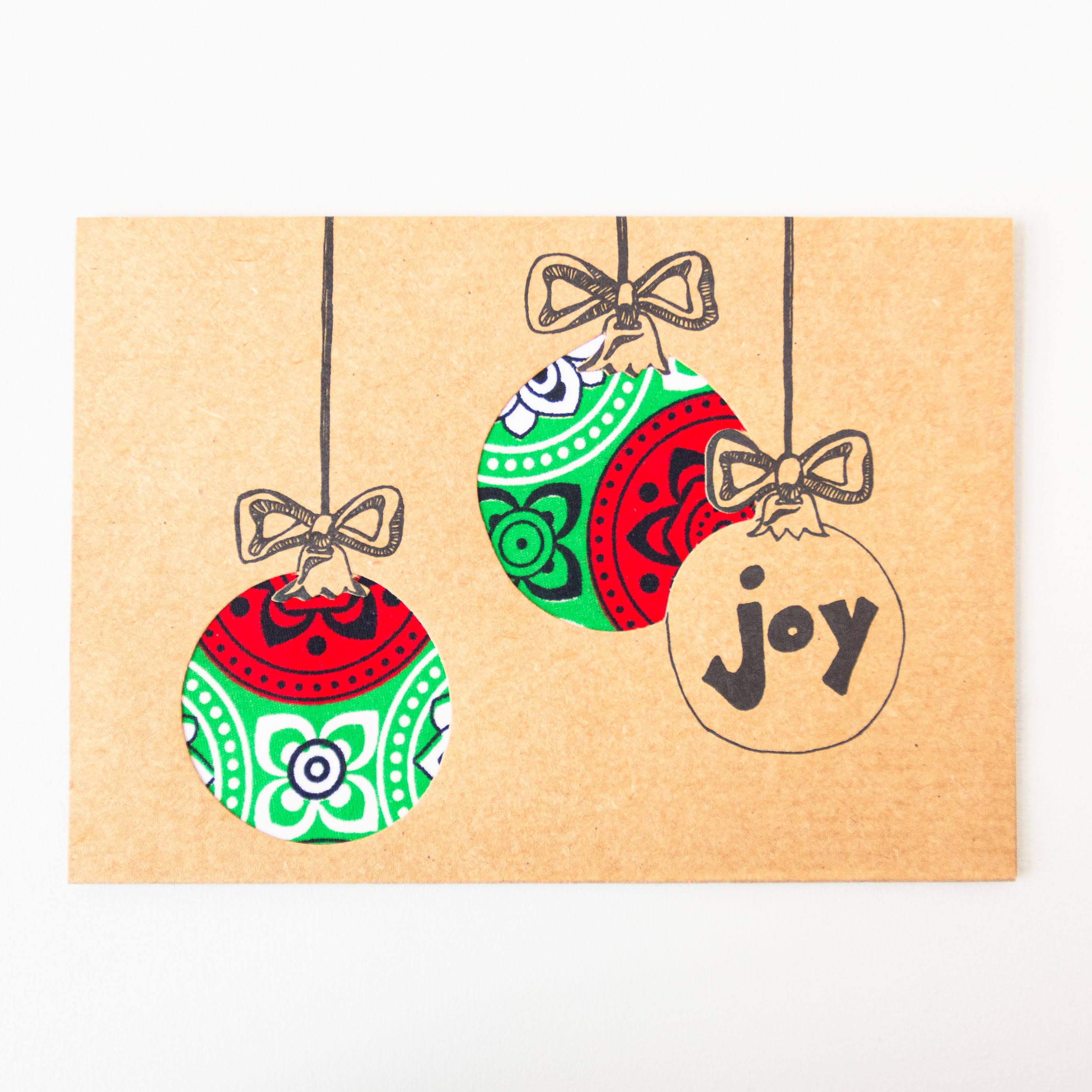 Christmas Joy & Peace Card - Kenyan materials and design for a fair trade social enterprise