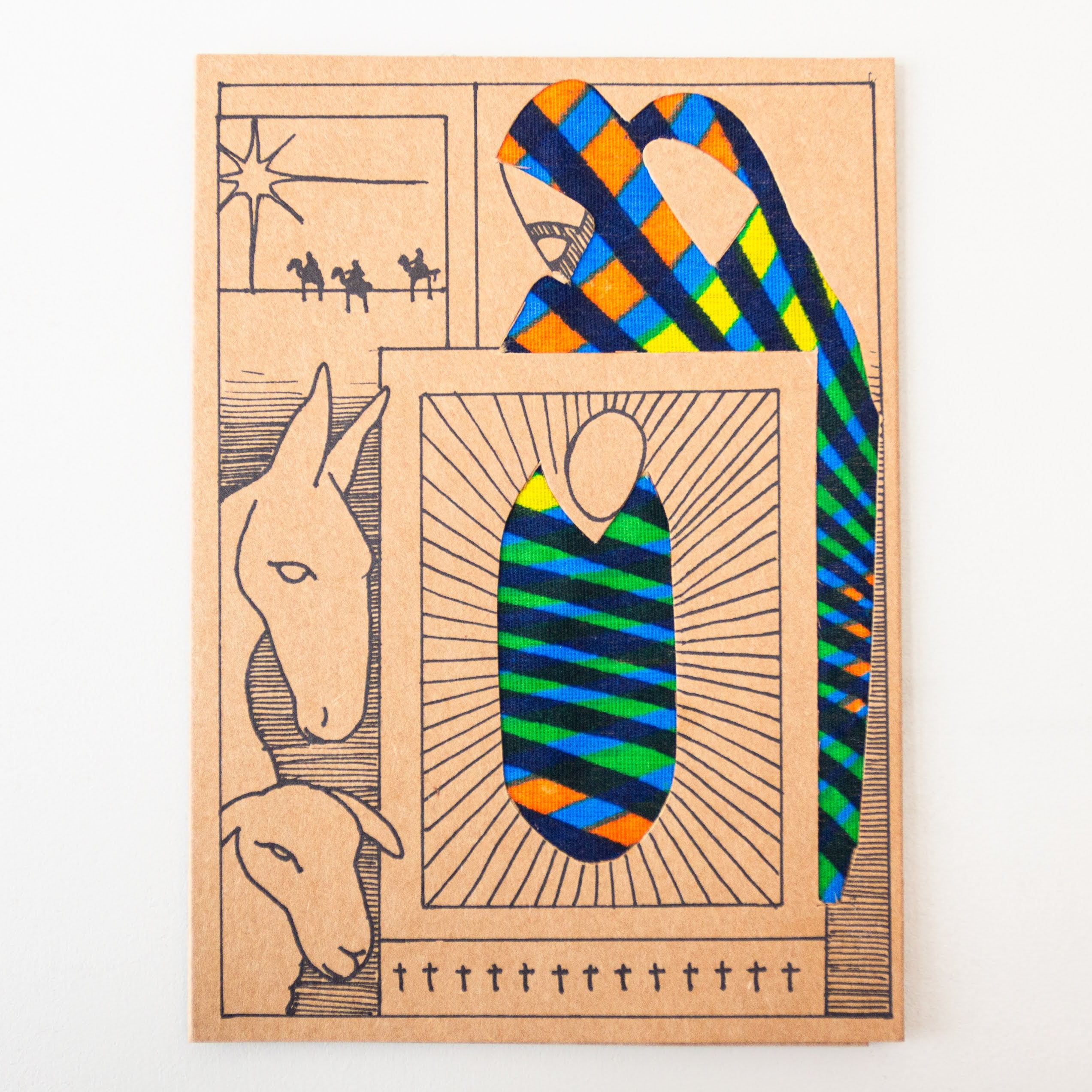 Christmas Nativity Card - Kenyan materials and design for a fair trade social enterprise