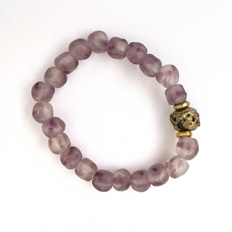 Bottle Bead Brass Bracelet - Kenyan materials and design for a fair trade social enterprise
