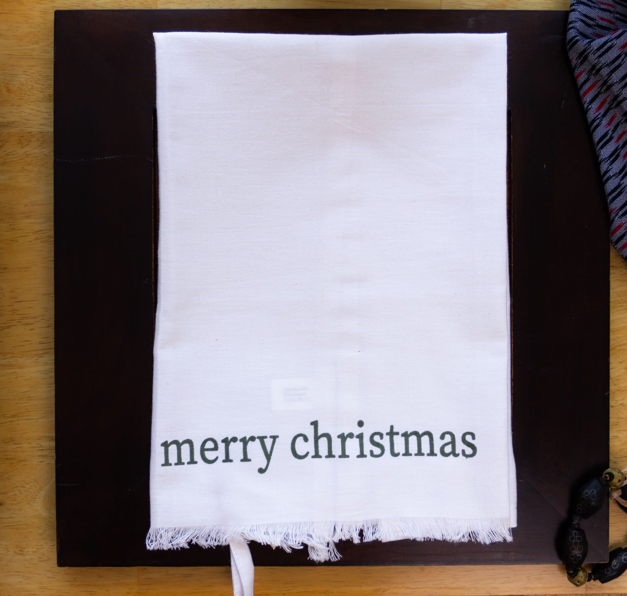 Christmas Dish Towel hand-crafted by the women of Amani ya Juu in Kenya using African fabrics and materials for a fair trade social enterprise