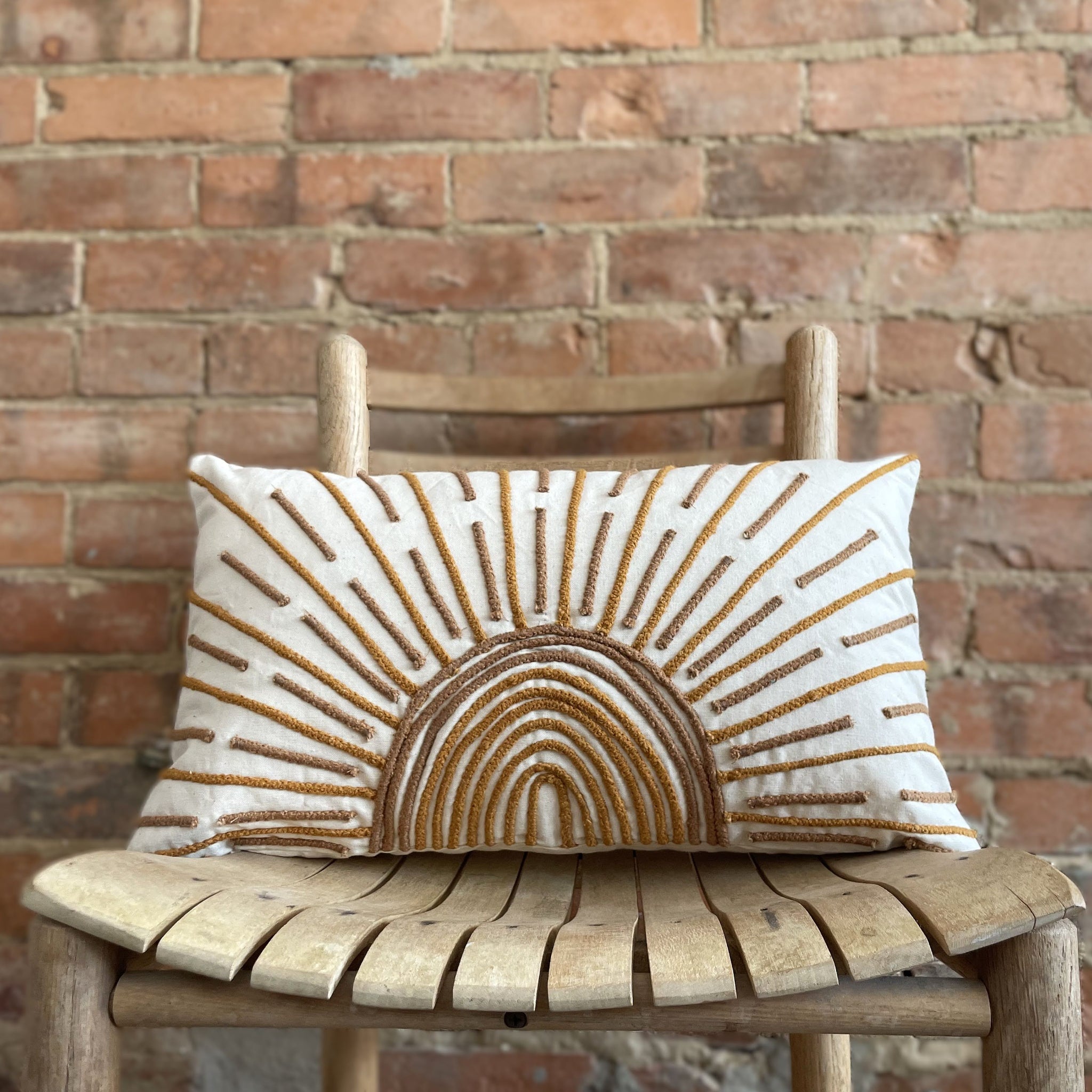 Sunburst Lumbar Pillowcase-handmade by Kenyan artisans for a fair-trade social enterprise