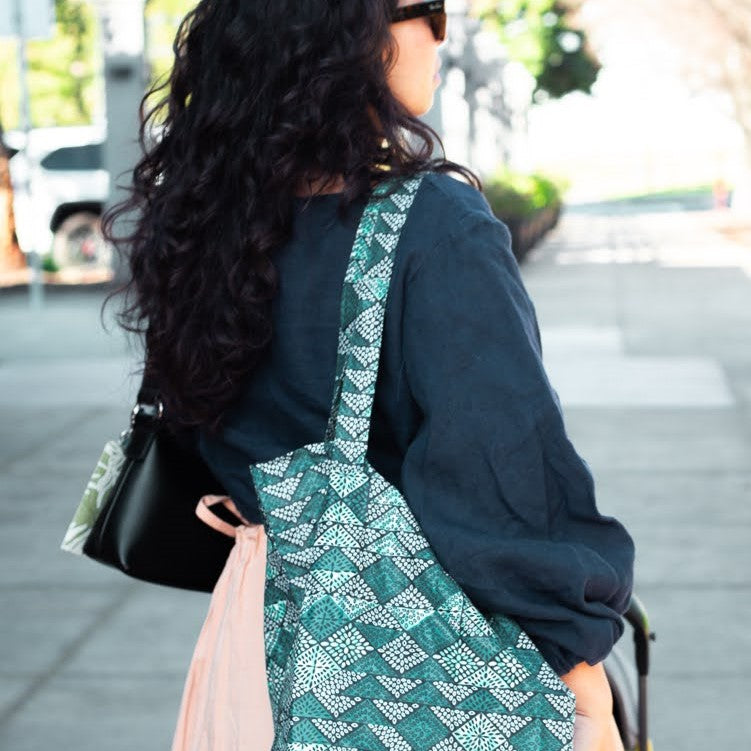Folded Shopping Tote Buttoned