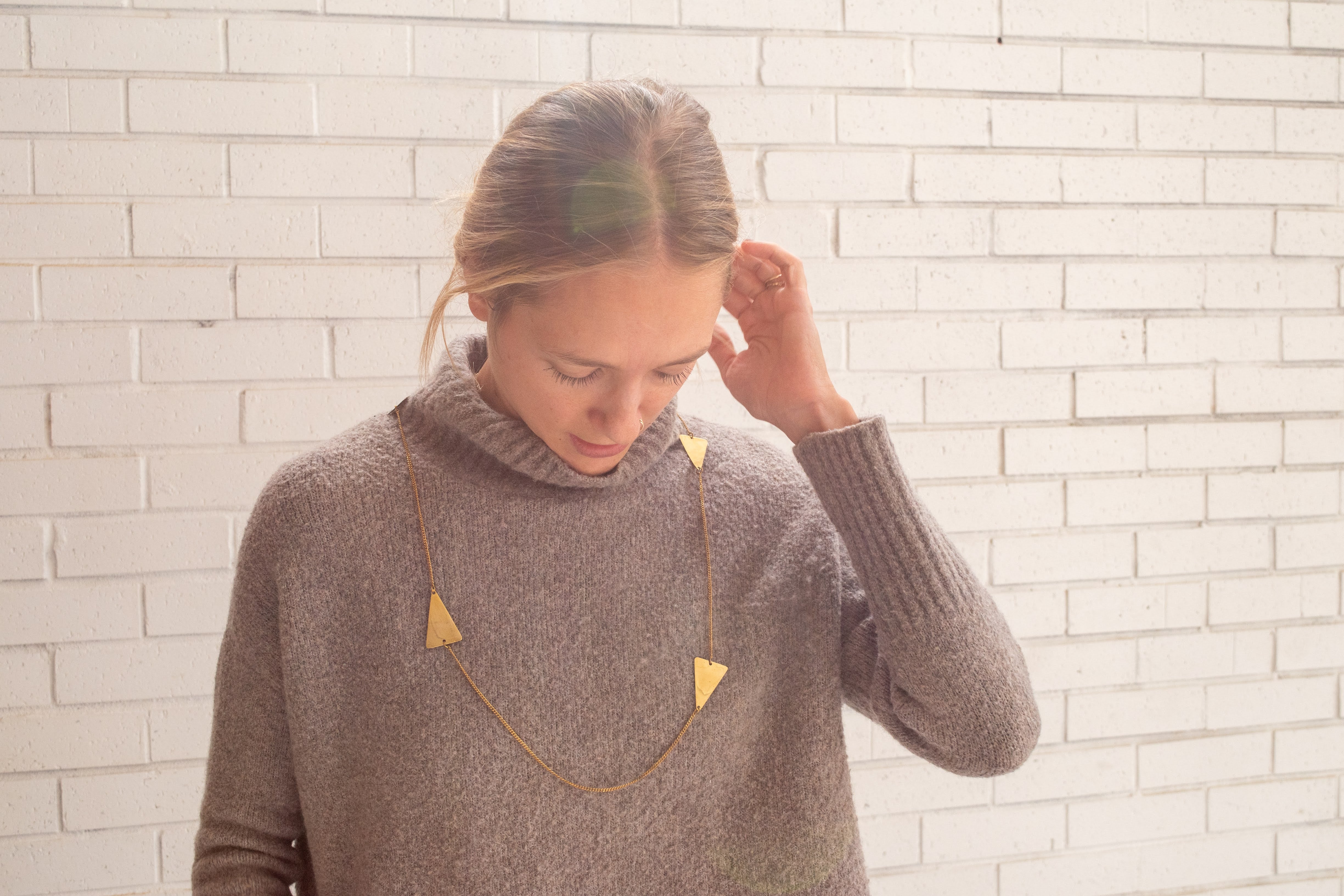 Brass Triangle Chain- made for a fair trade social enterprise