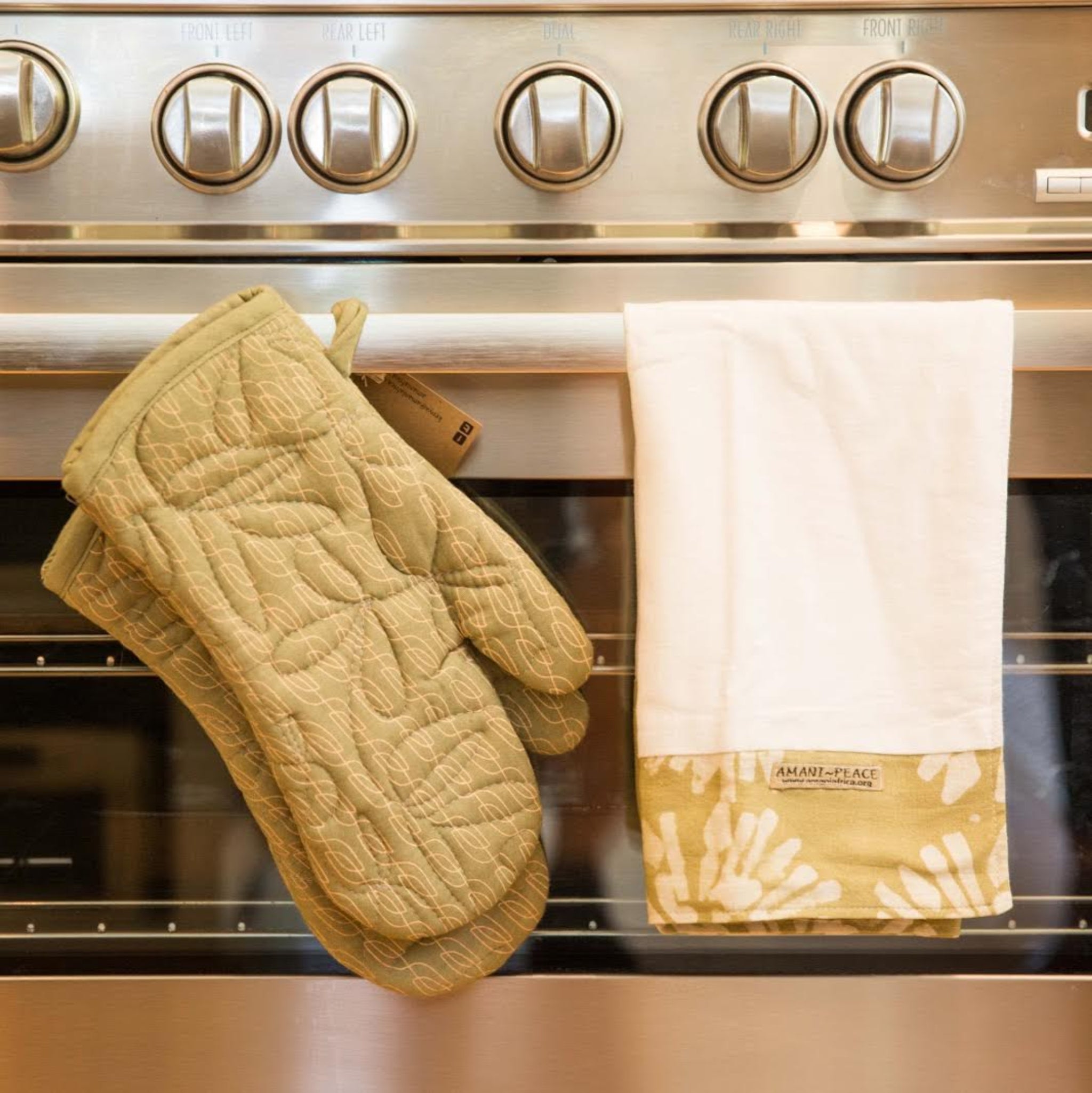 Oven Mitts - handmade by the women of Amani using Kenyan materials for a Fair-Trade social enterprise