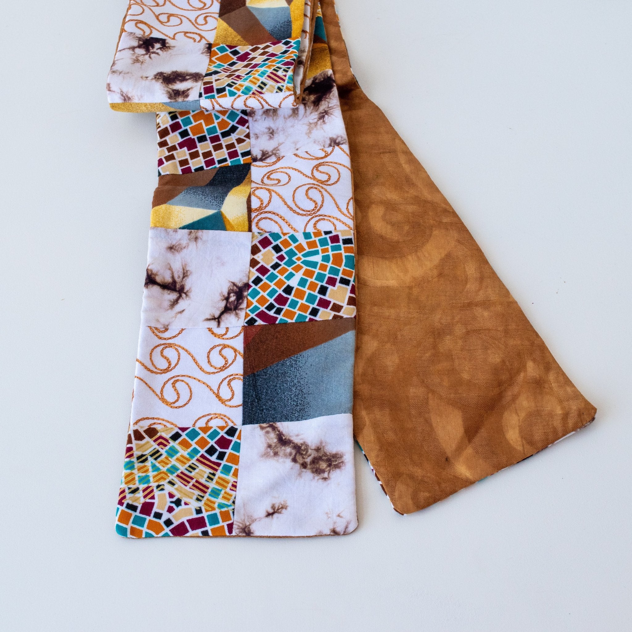 Kitenge Patch Deacon Stole - handmade by the women of Amani using local Kenyan materials for a Fair Trade social enterprise