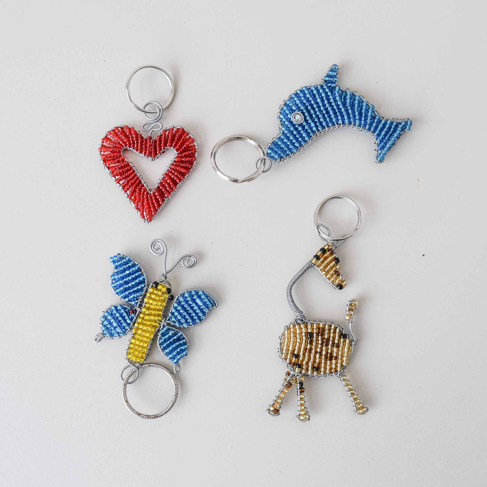Beaded Keychains - Kenyan materials and design for a fair trade social enterprise