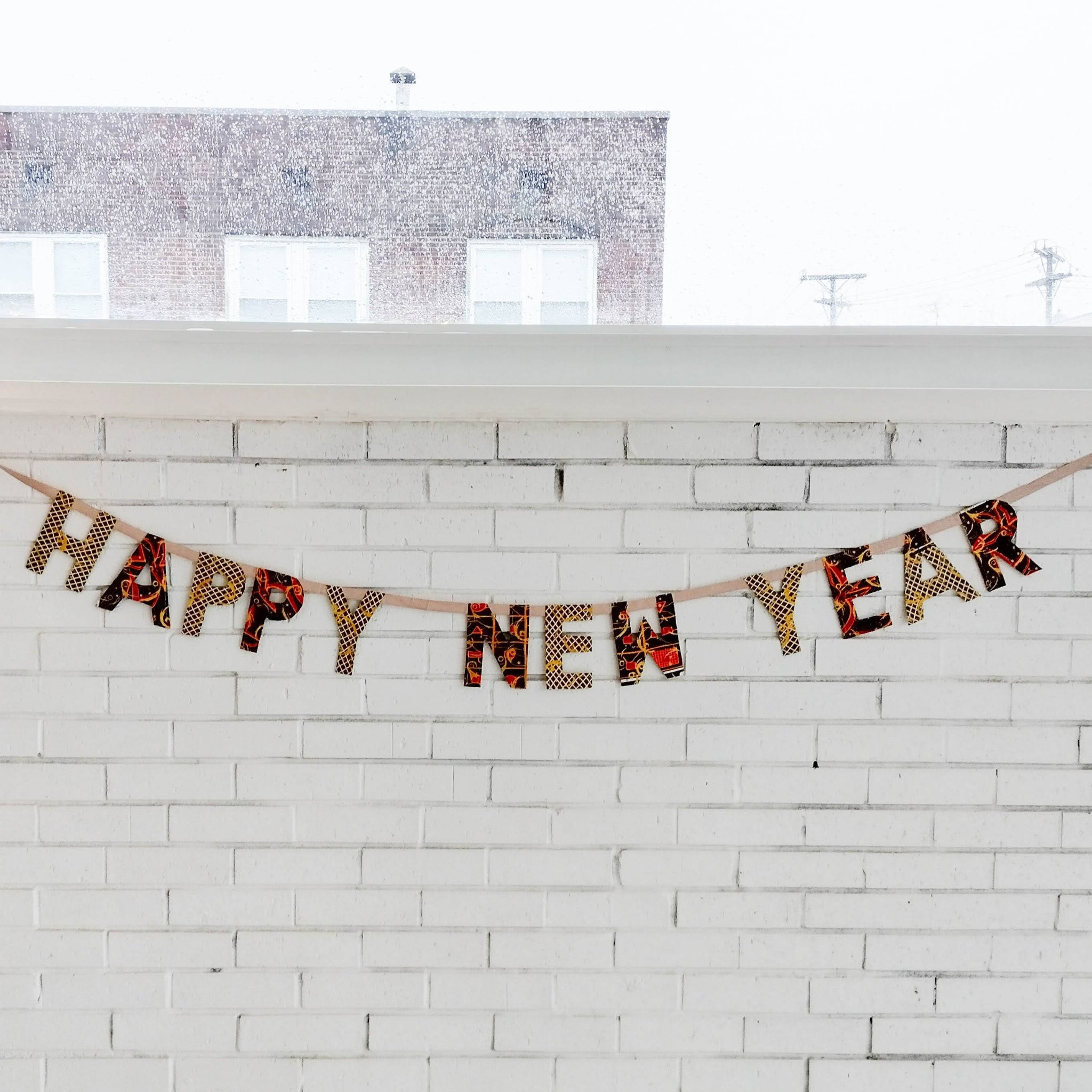 Happy New Year Garland--handmade by the women of Amani Africa for a fair trade boutique