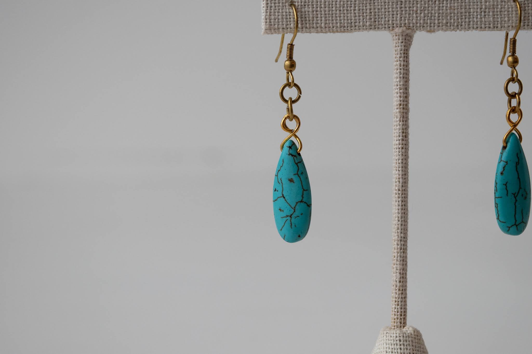 Mombasa Turquoise Earrings - Kenyan materials and design for a fair trade boutique