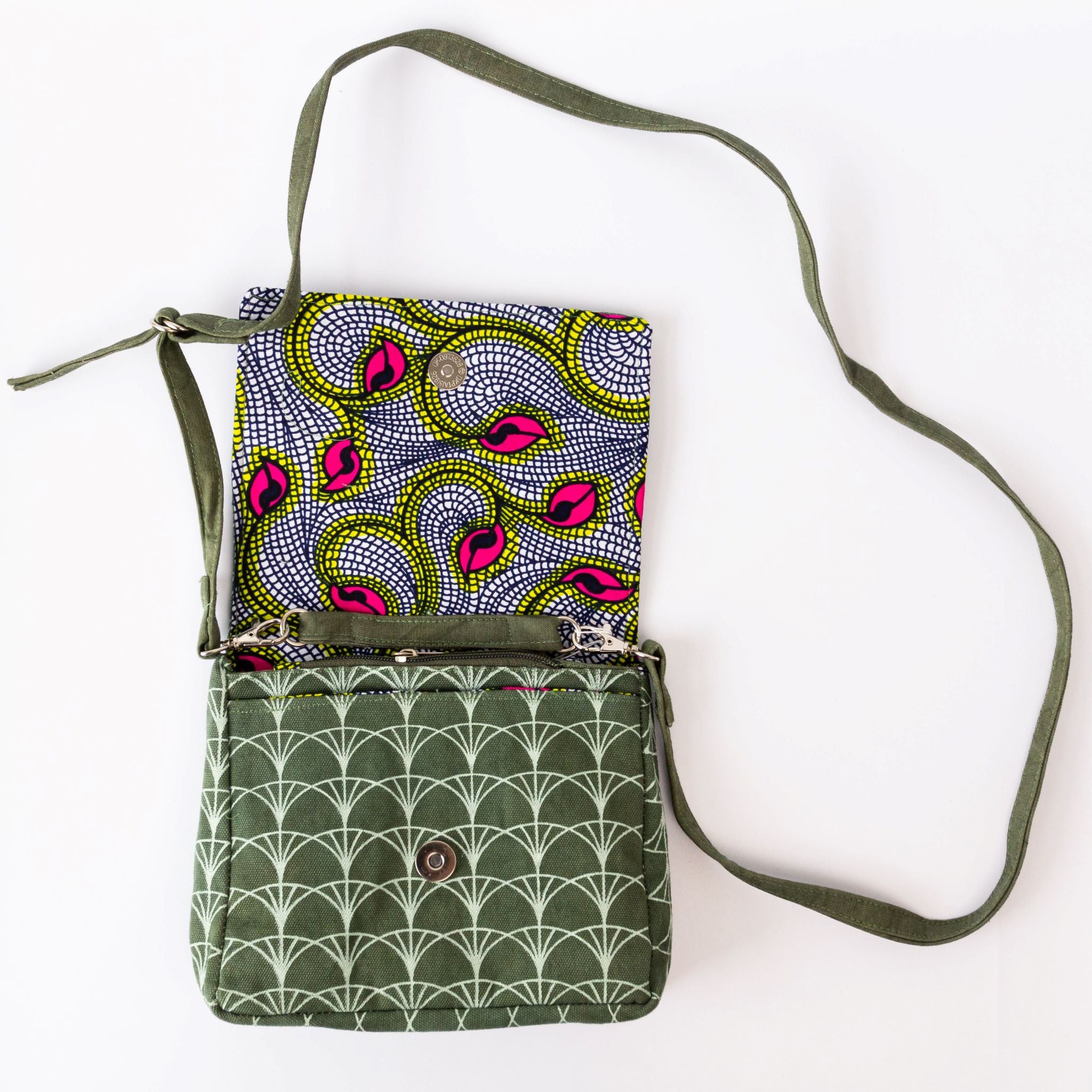 Petite Crossbody Bag handmade by the women of Amani ya Juu in Kenya, a sewing program for refugee women in Africa