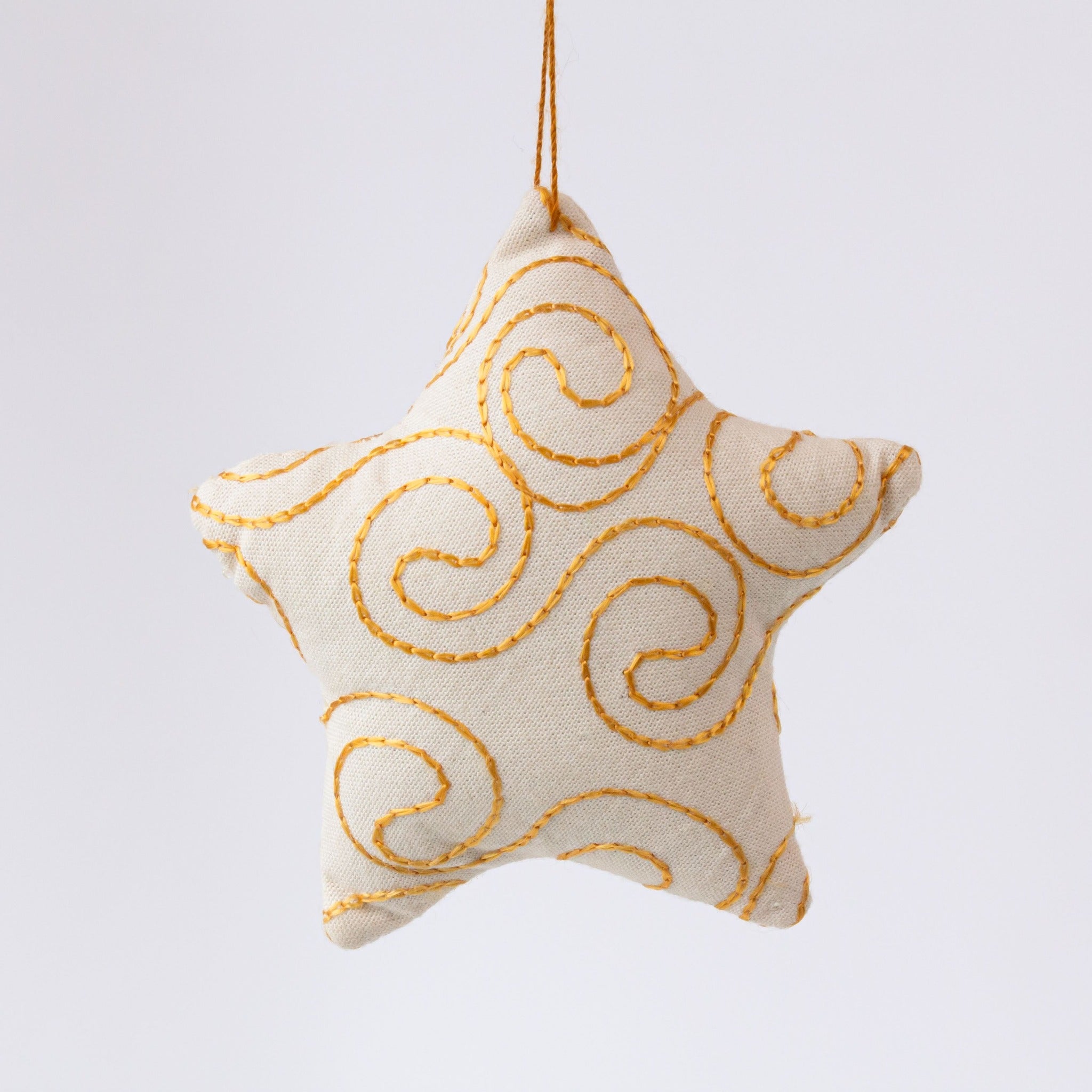 Embroidered Star Ornament - Kenyan materials and design for a fair trade enterprise