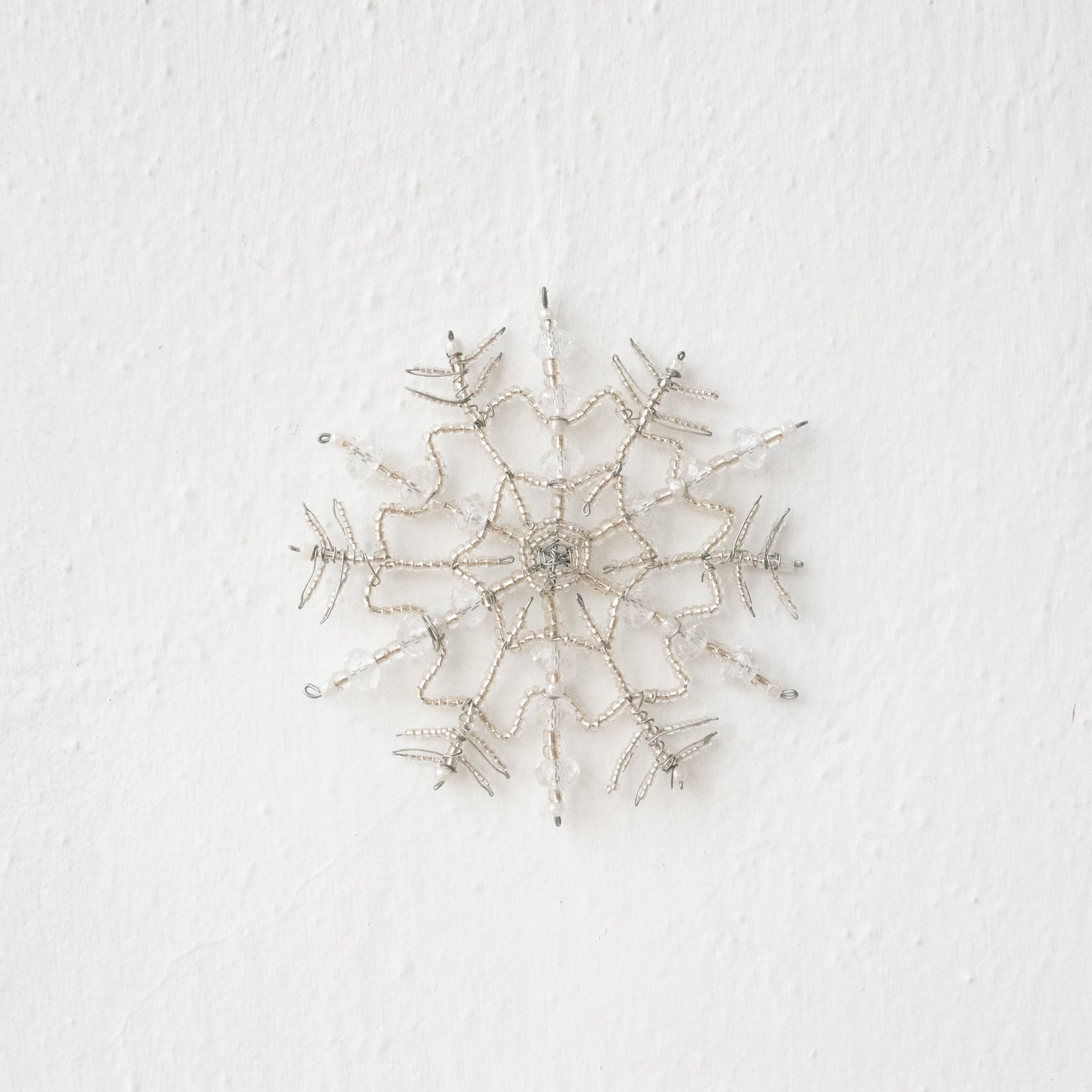 Beaded Snowflake Ornament - Kenyan materials and design for a fair trade social enterprise