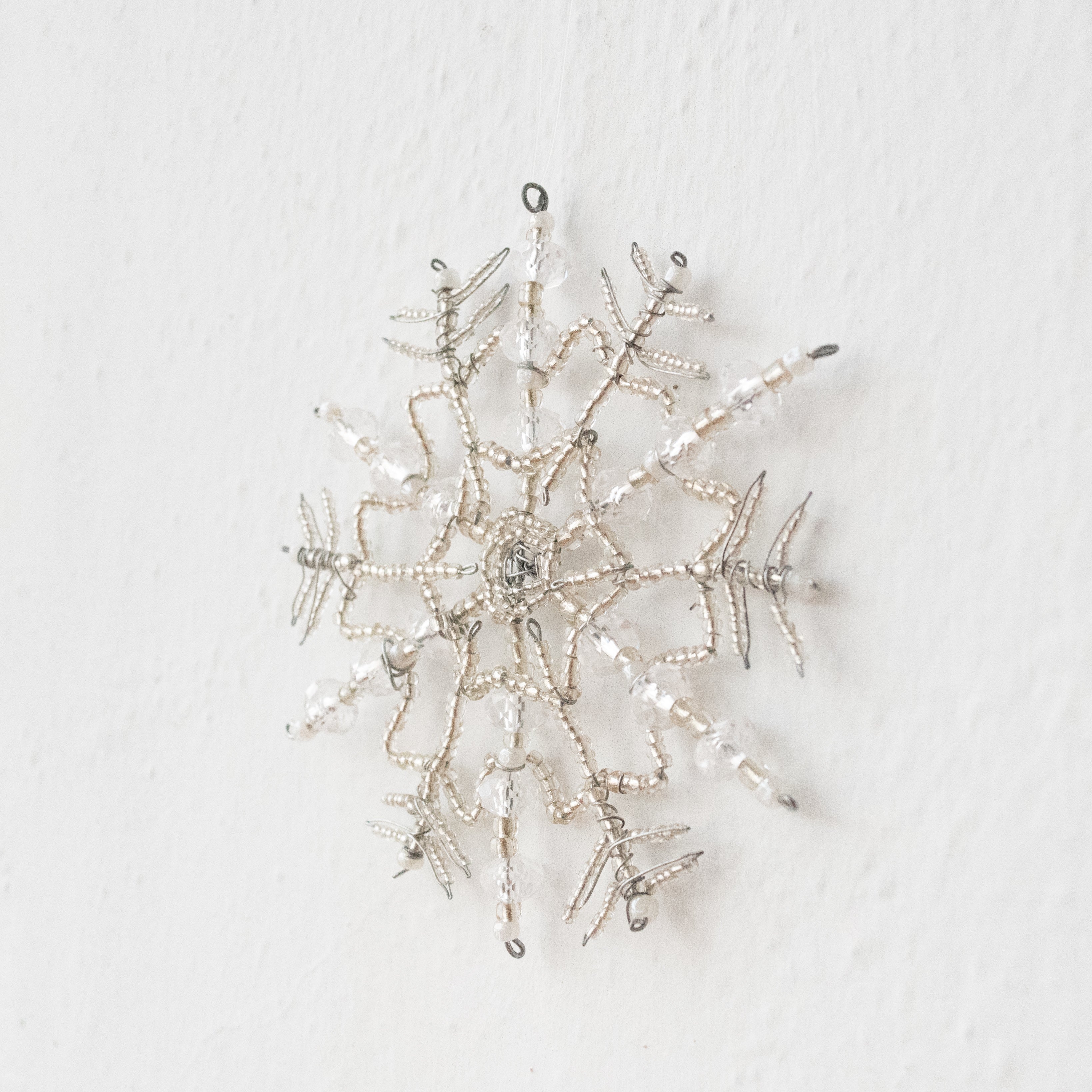 Beaded Snowflake Ornament - Kenyan materials and design for a fair trade social enterprise