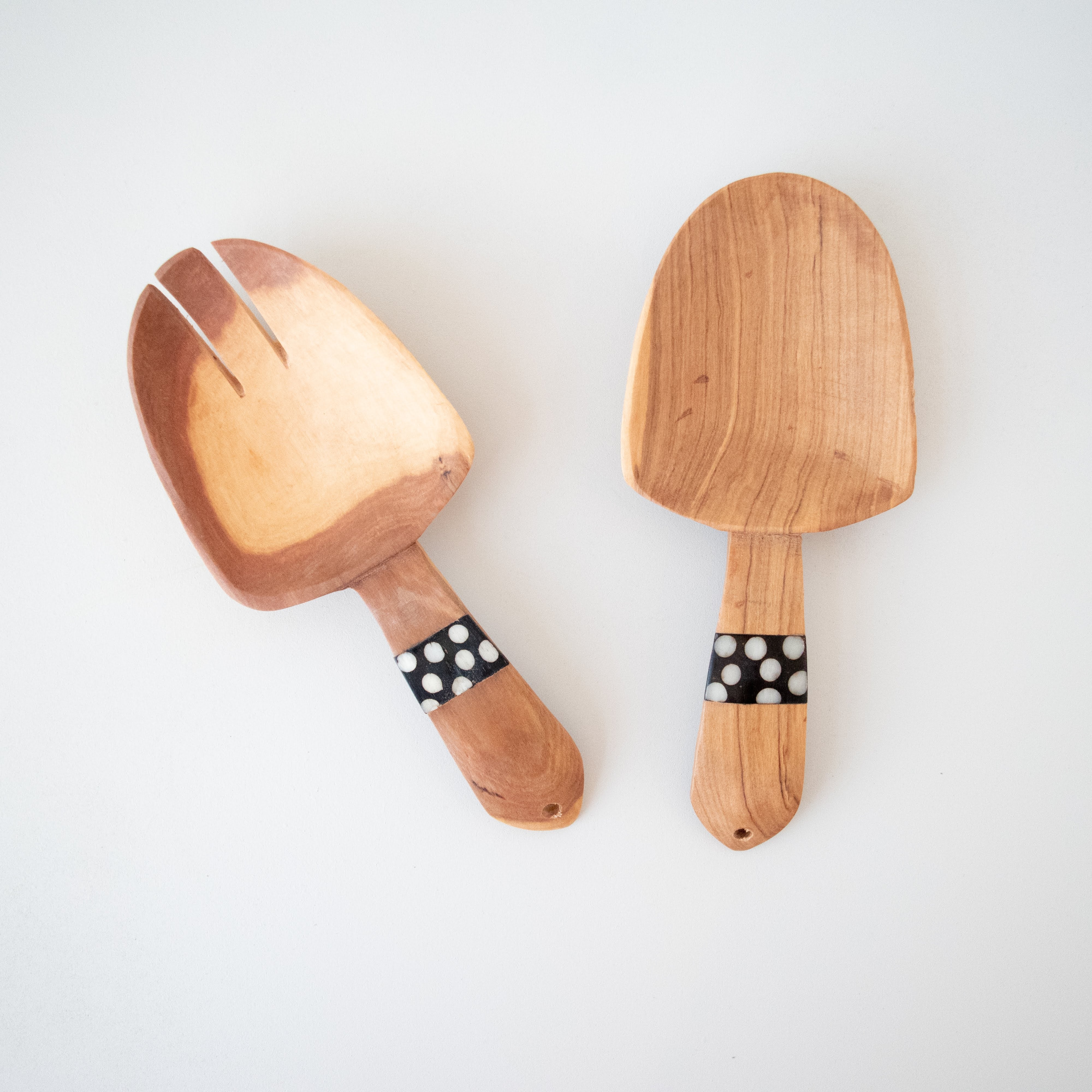 Olivewood & Bone Short Spoon Set - Kenyan materials and design for a fair trade boutique