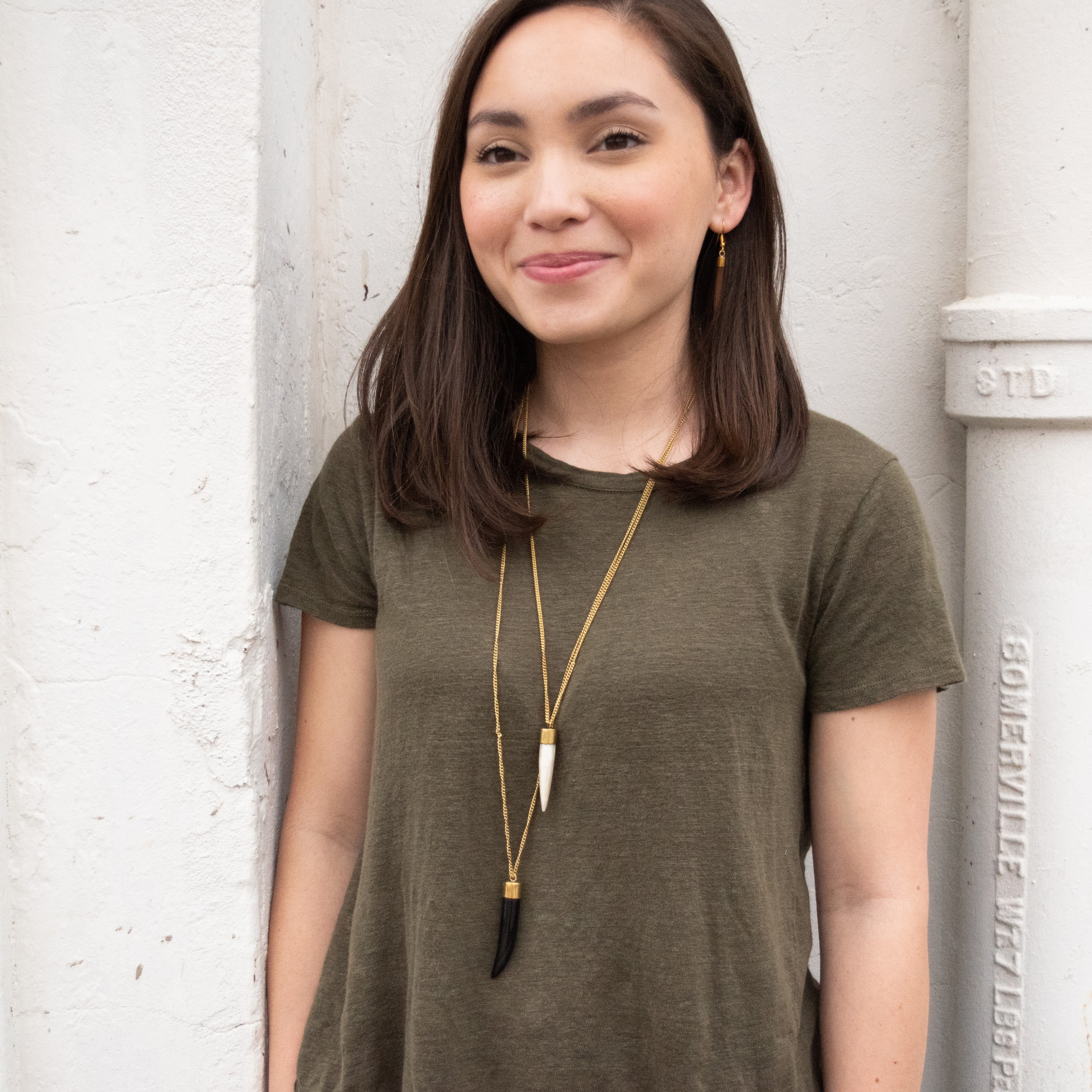 Horn Tooth Pendant Necklace - Kenyan materials and design for a fair trade boutique