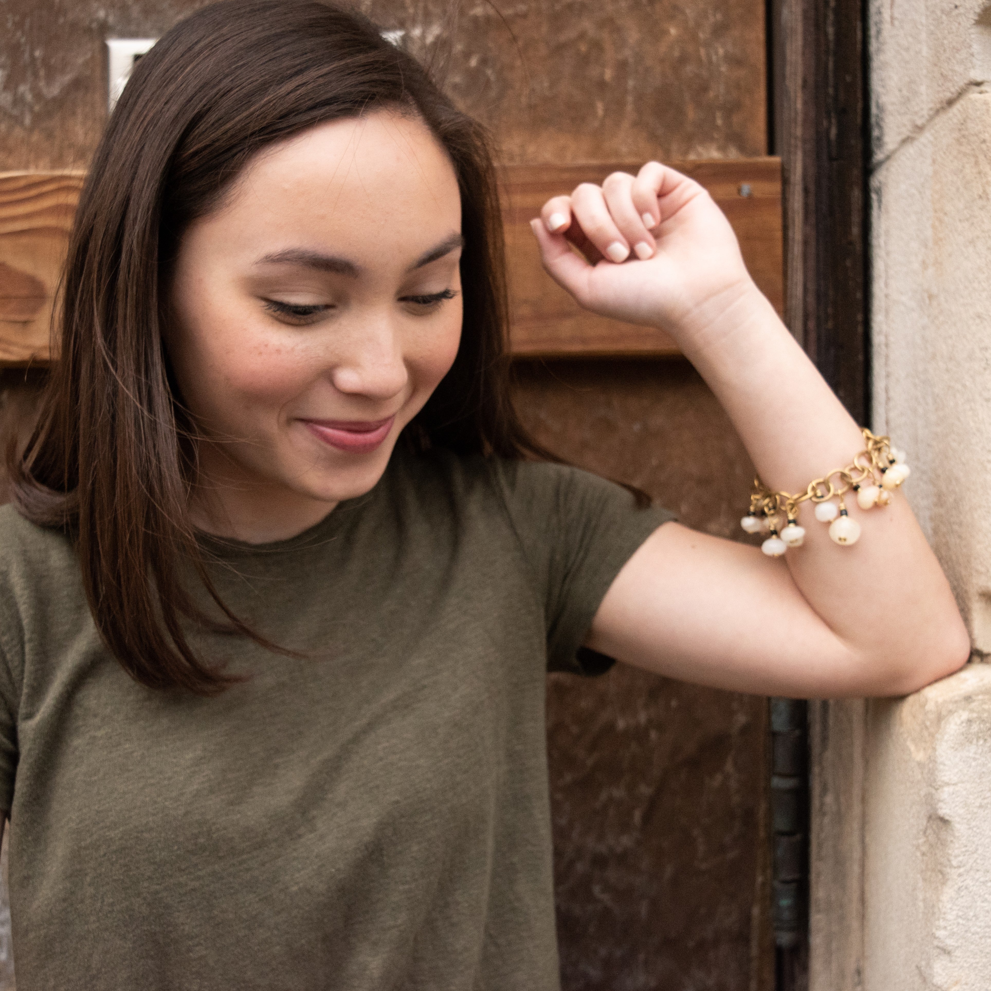 Moonstone Charm Bracelet - Kenyan materials and design for a fair trade social enterprise