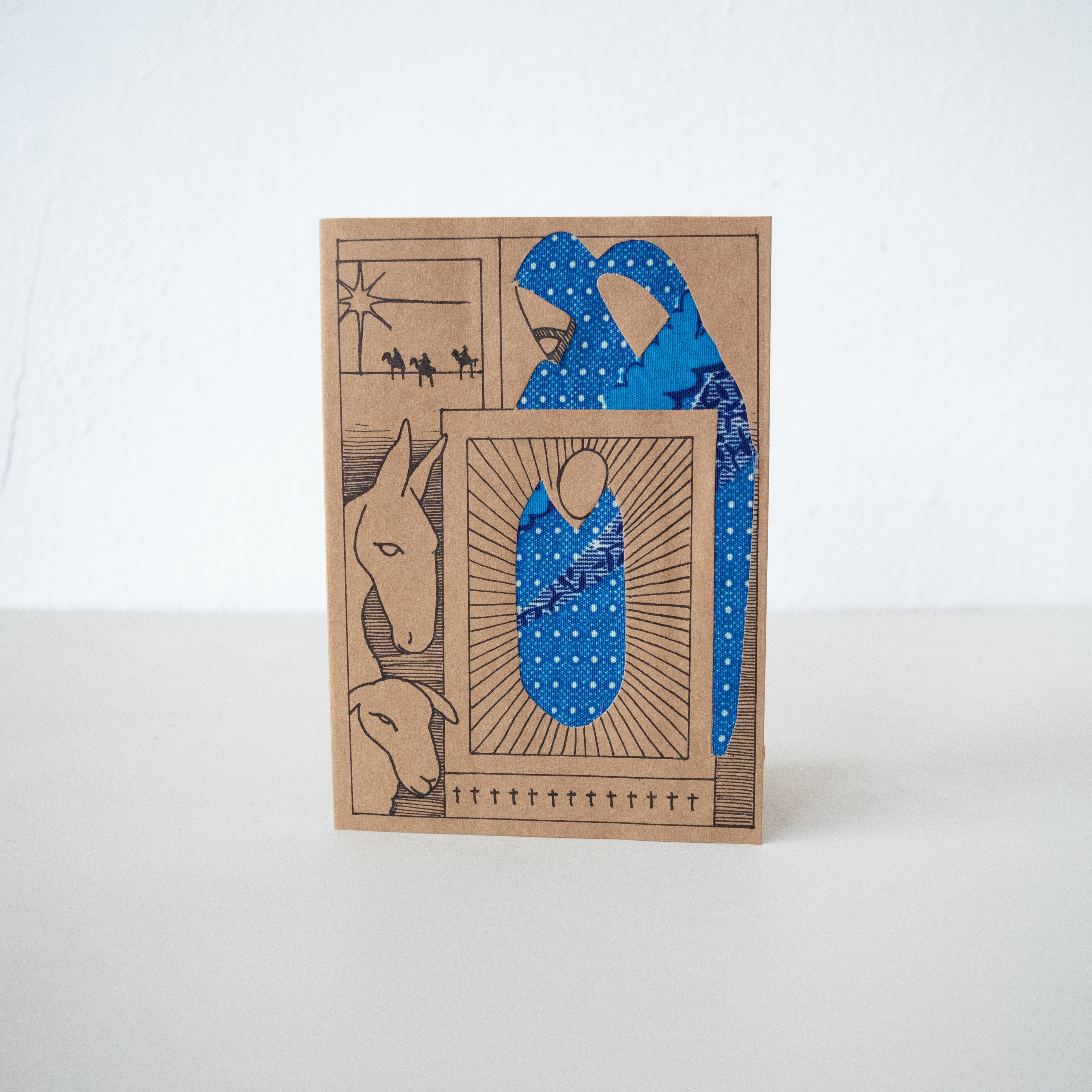 Christmas Nativity Card - Kenyan materials and design for a fair trade boutique