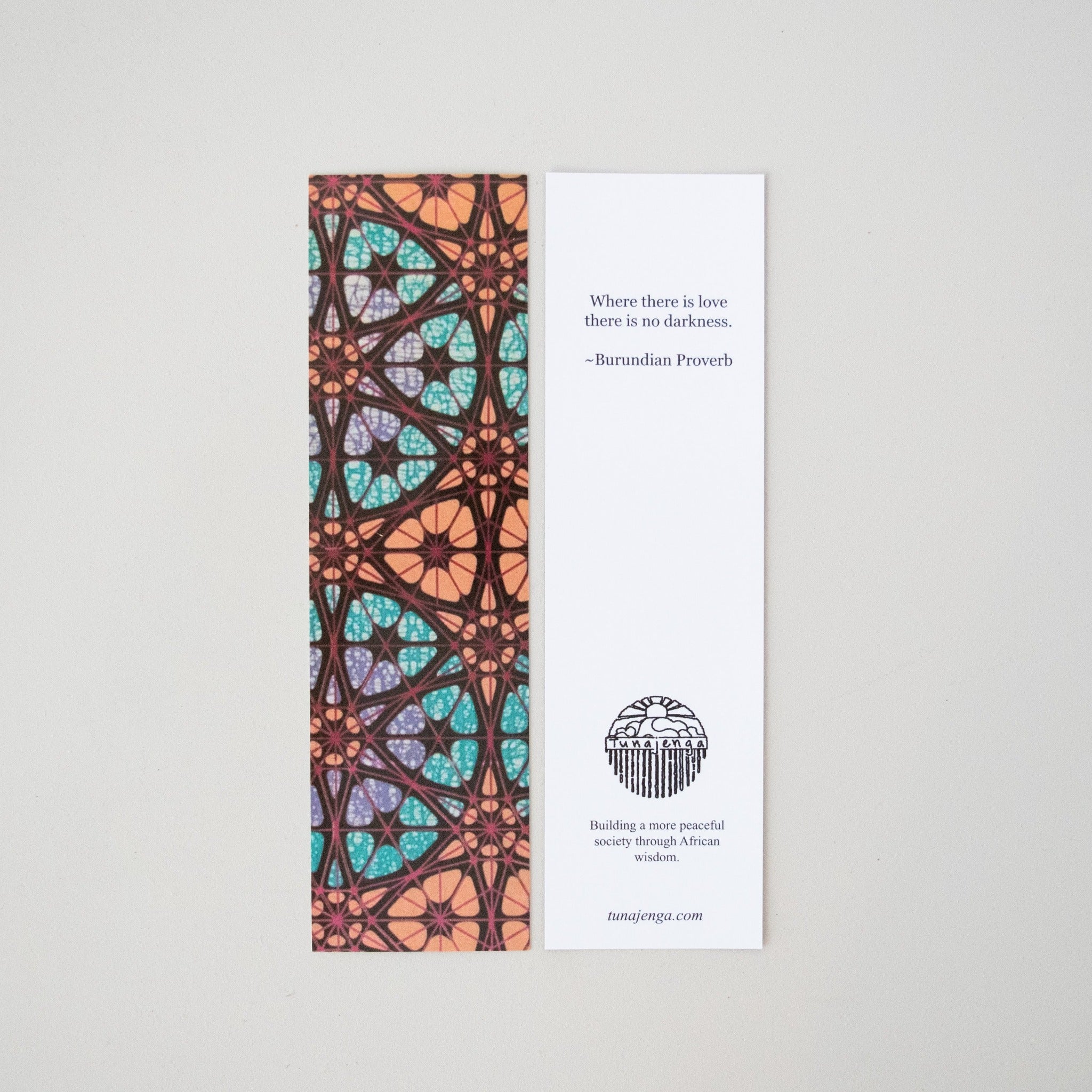 African Print Bookmark - Kenyan materials and design for a fair trade social enterprise