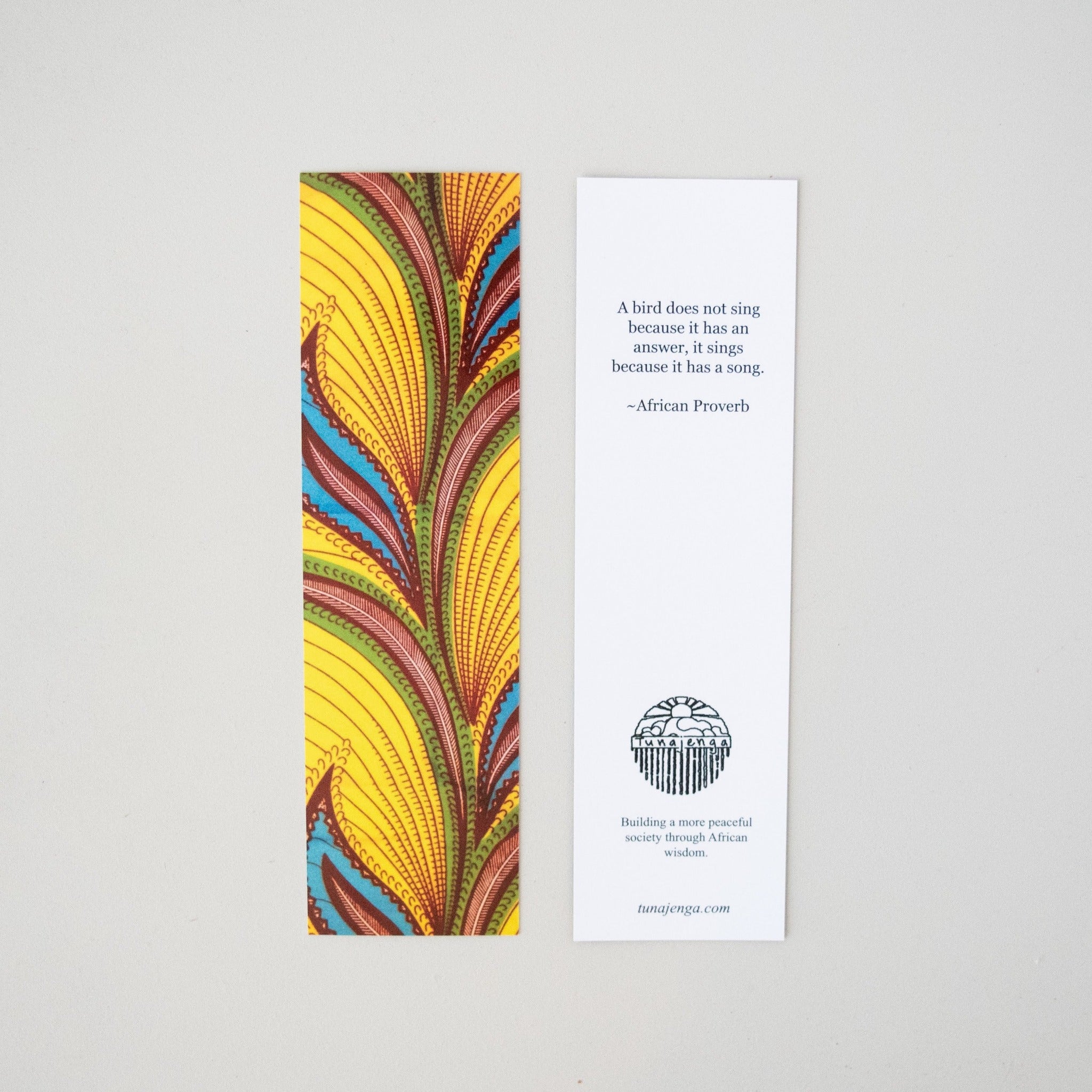 African Print Bookmark - Kenyan materials and design for a fair trade social enterprise