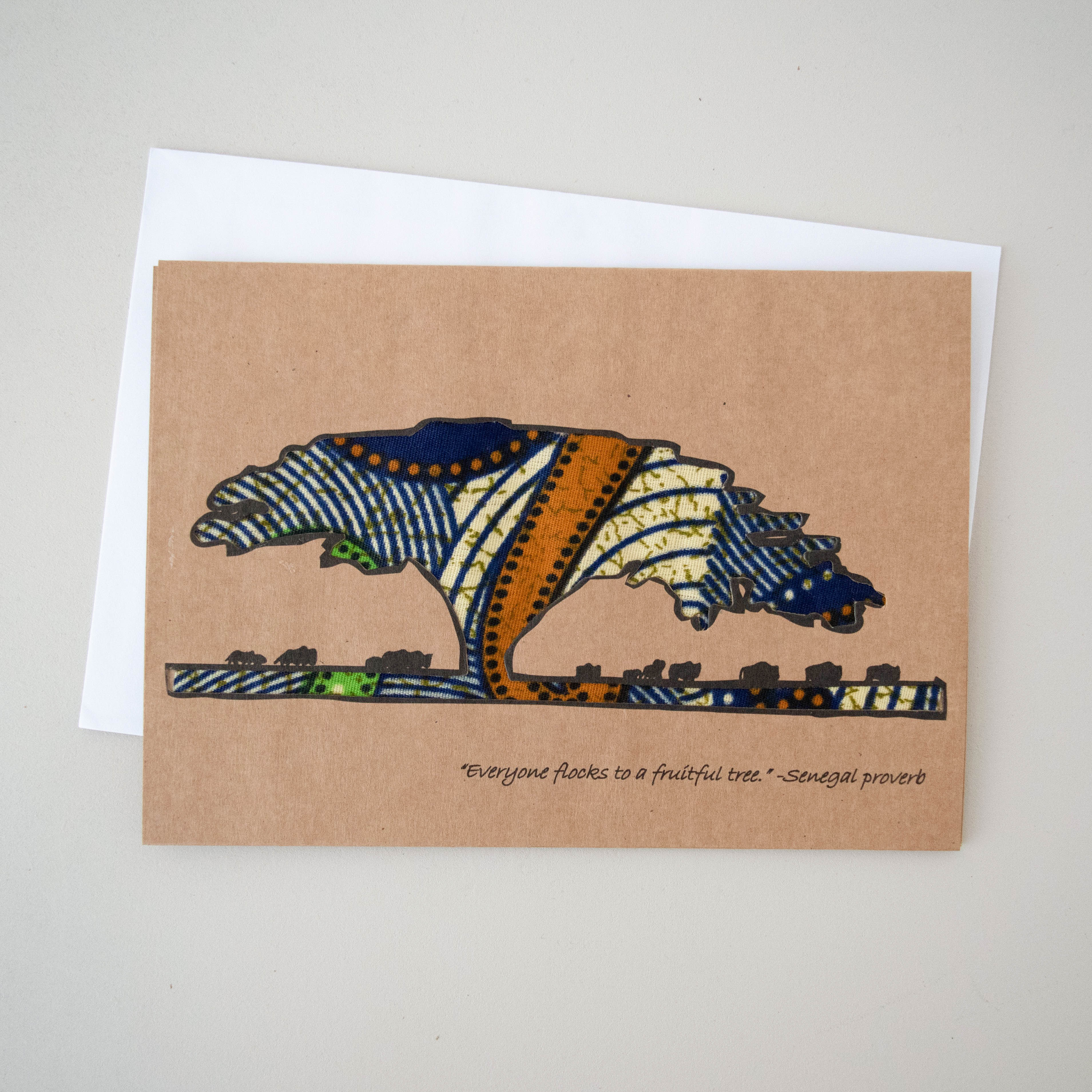 Acacia Tree Card - Kenyan materials and design for a fair trade boutique