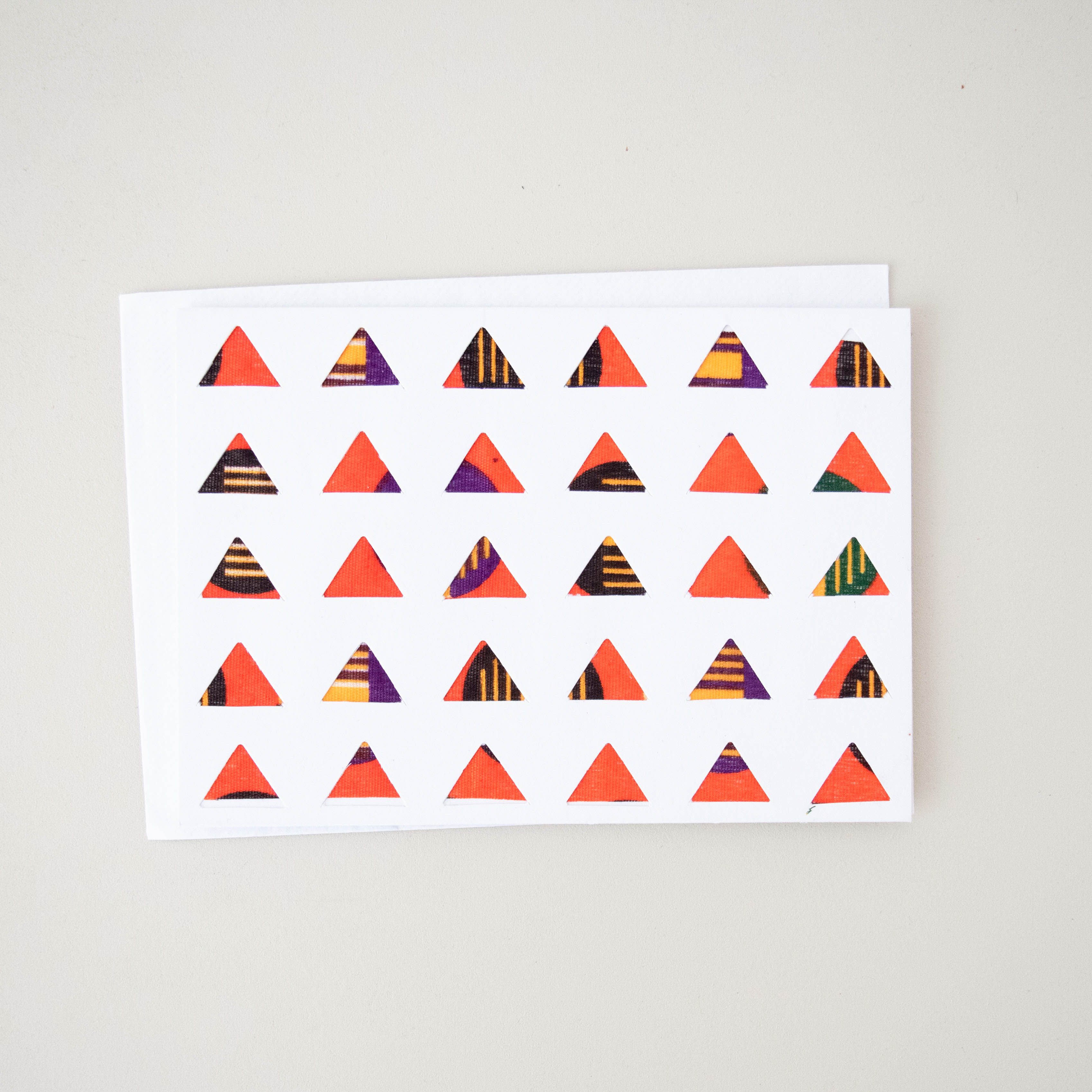 Triangles Card - Kenyan materials and design for a fair trade boutique