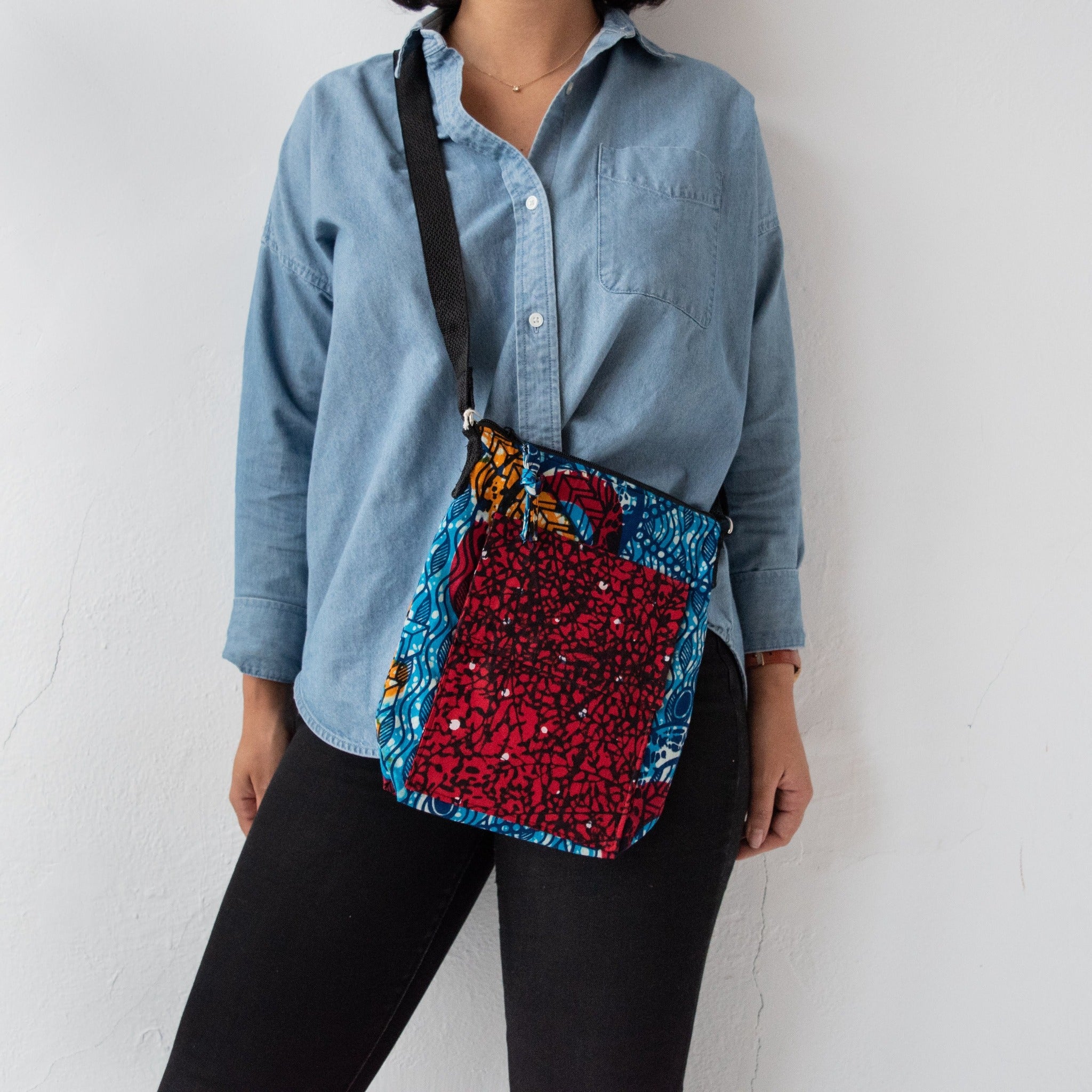 Mini Messenger Bag - Ugandan materials and design for a fair trade boutique