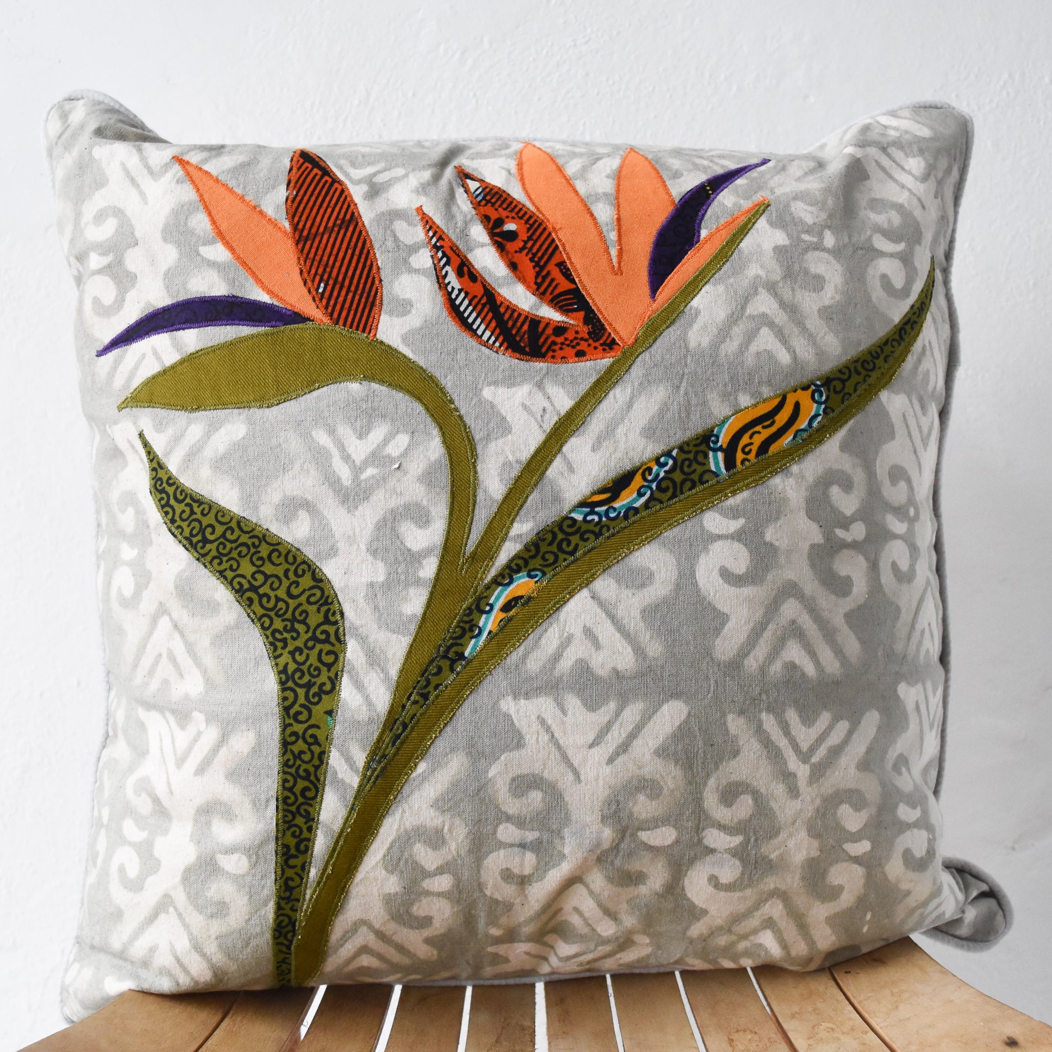 Bird of Paradise Pillow - Kenyan materials and design for a fair trade social enterprise