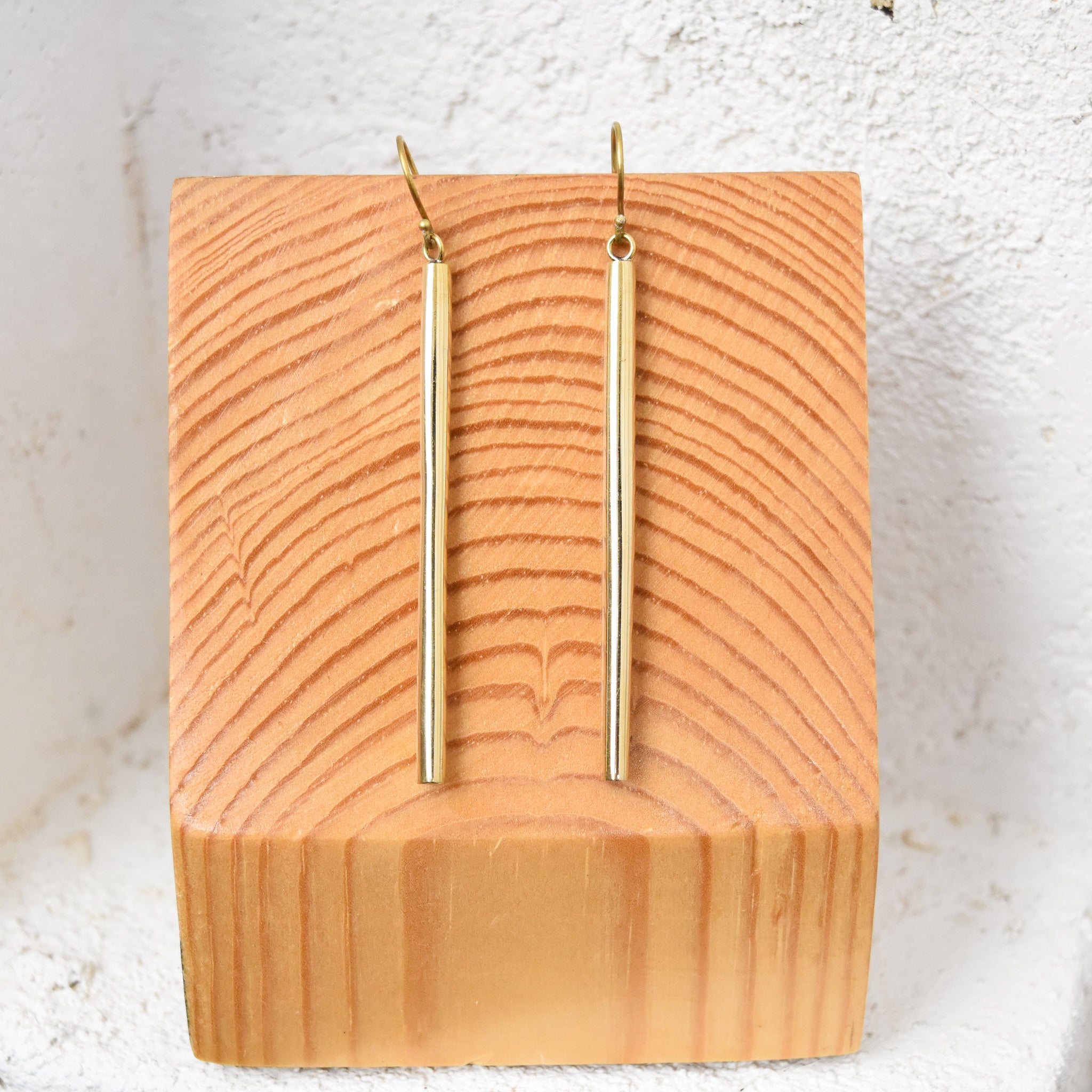 Brass Tube Earrings - Kenyan materials and design for a fair trade boutique