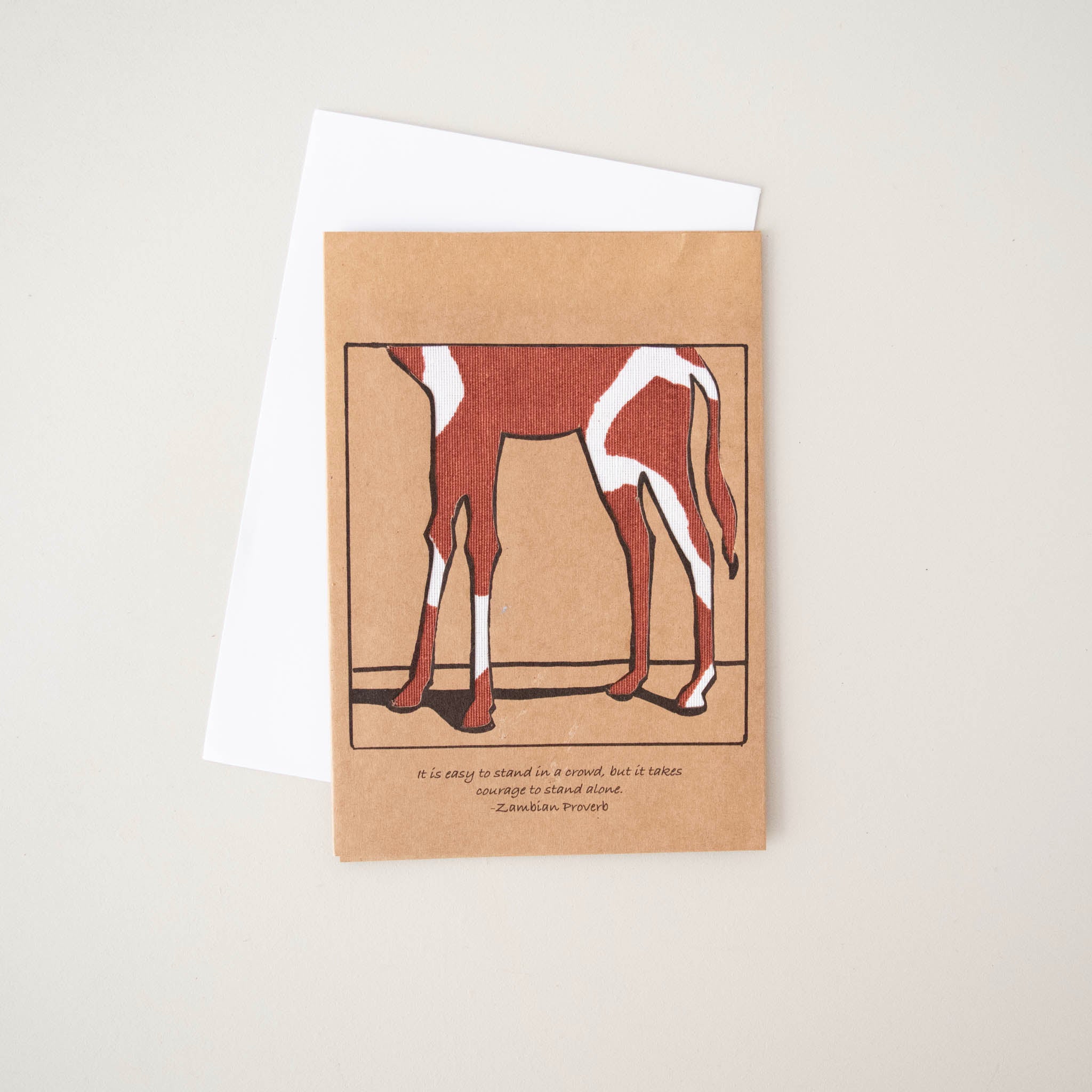 Giraffe Card hand made by craftsmen in Kenya for a fair trade social enterprise