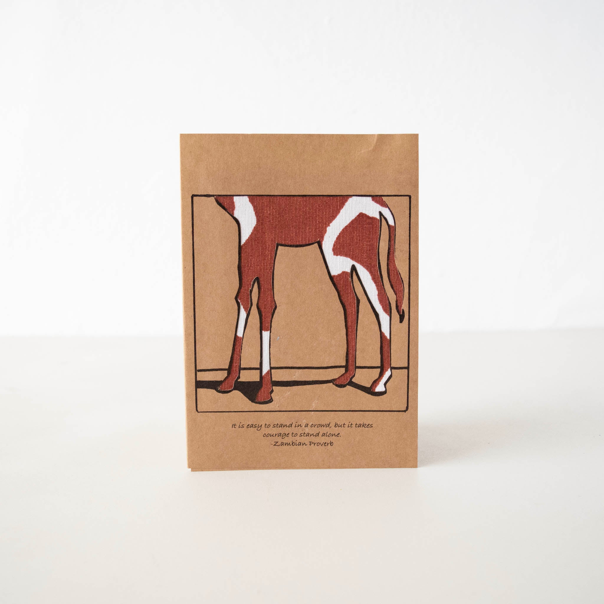 Giraffe Card hand made by craftsmen in Kenya for a fair trade social enterprise