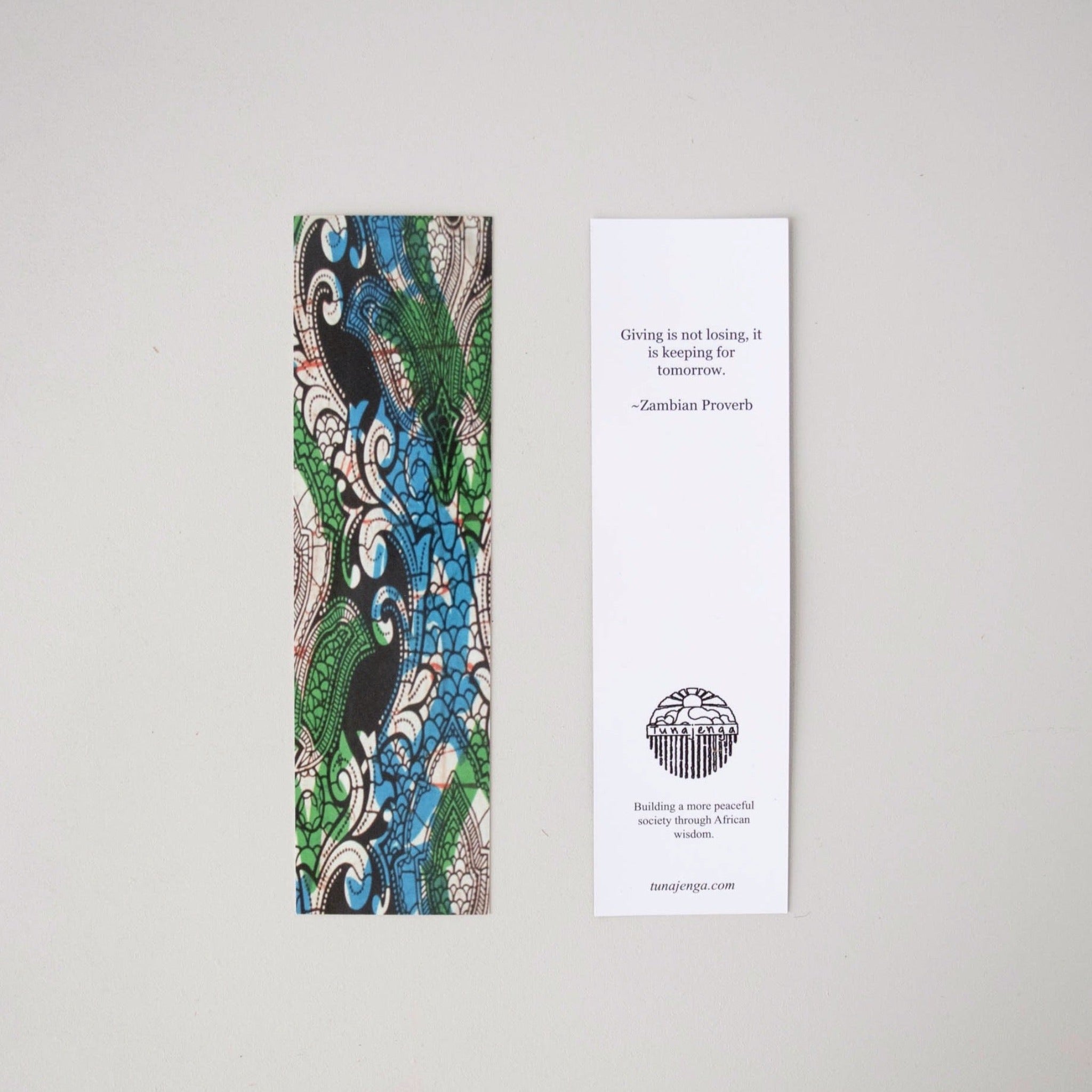 African Print Bookmark - Kenyan materials and design for a fair trade social enterprise