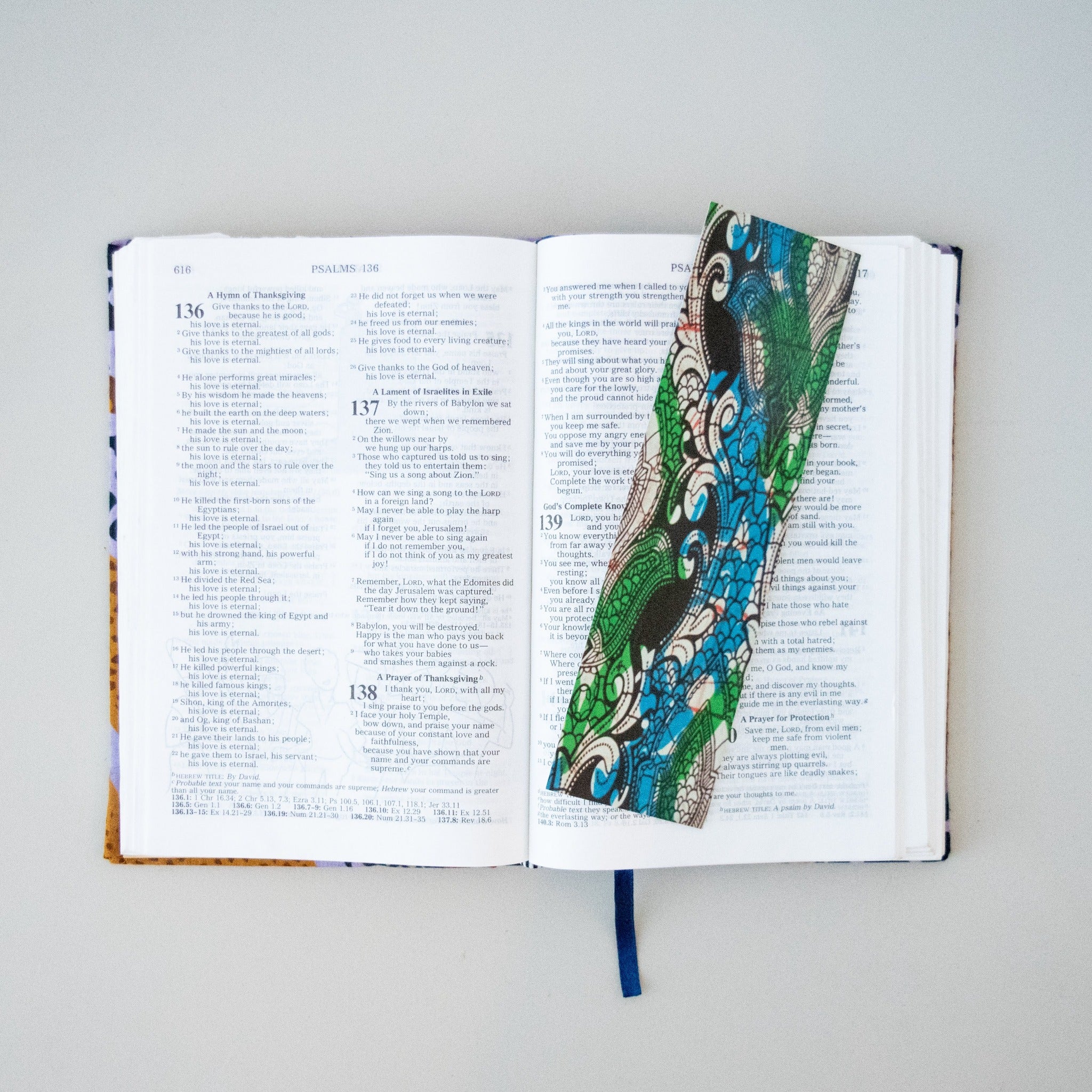 African Print Bookmark - Kenyan materials and design for a fair trade social enterprise