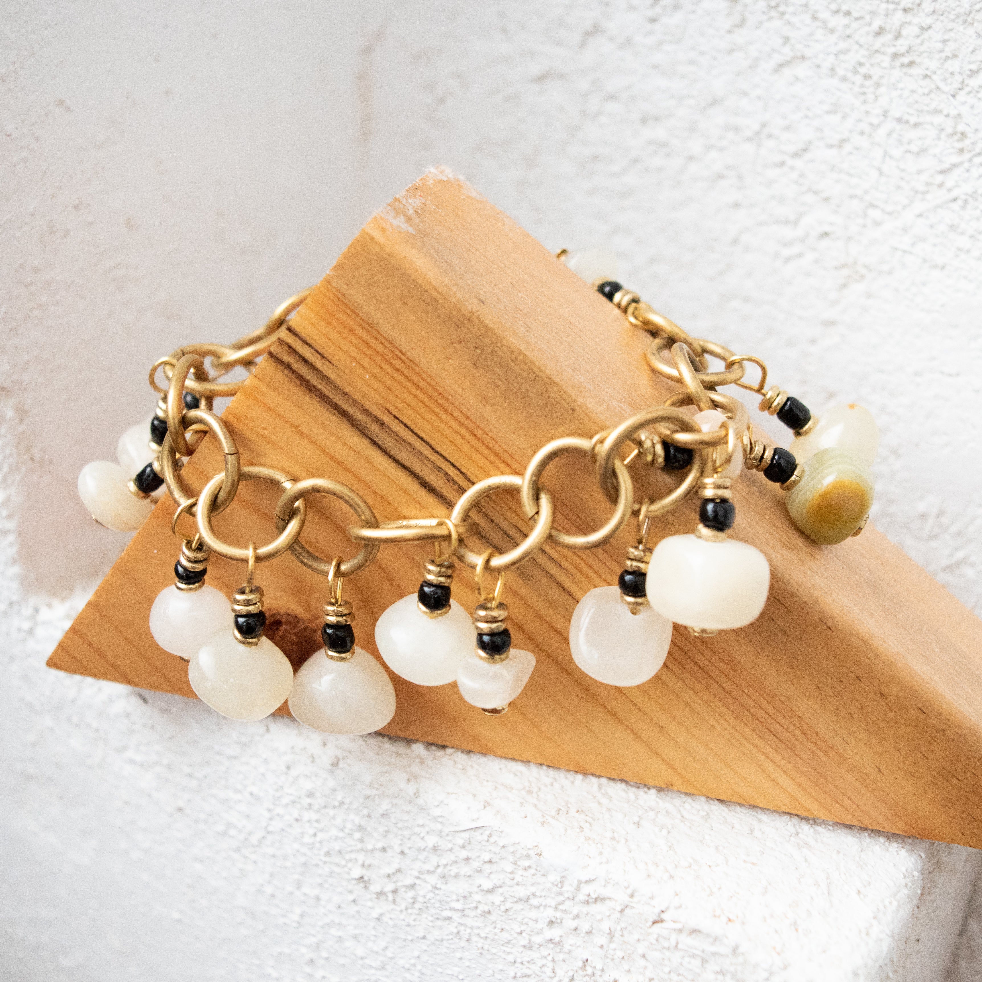 Moonstone Charm Bracelet - Kenyan materials and design for a fair trade social enterprise