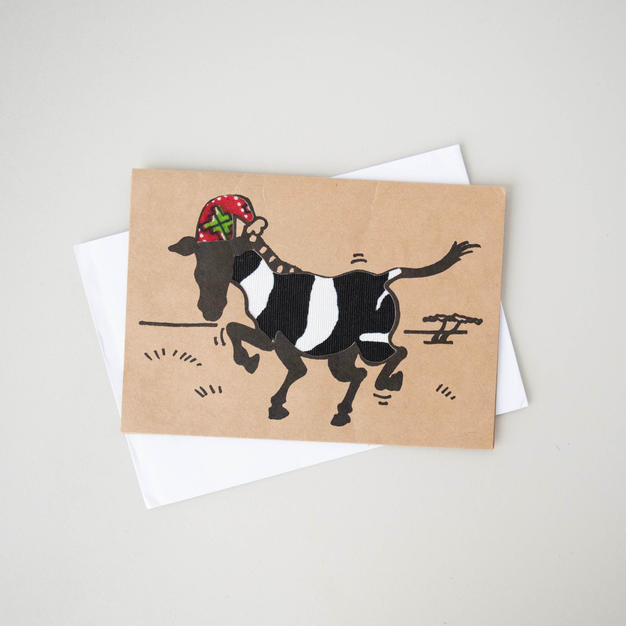Christmas Jolly Zebra Card - made for a fair trade social enterprise