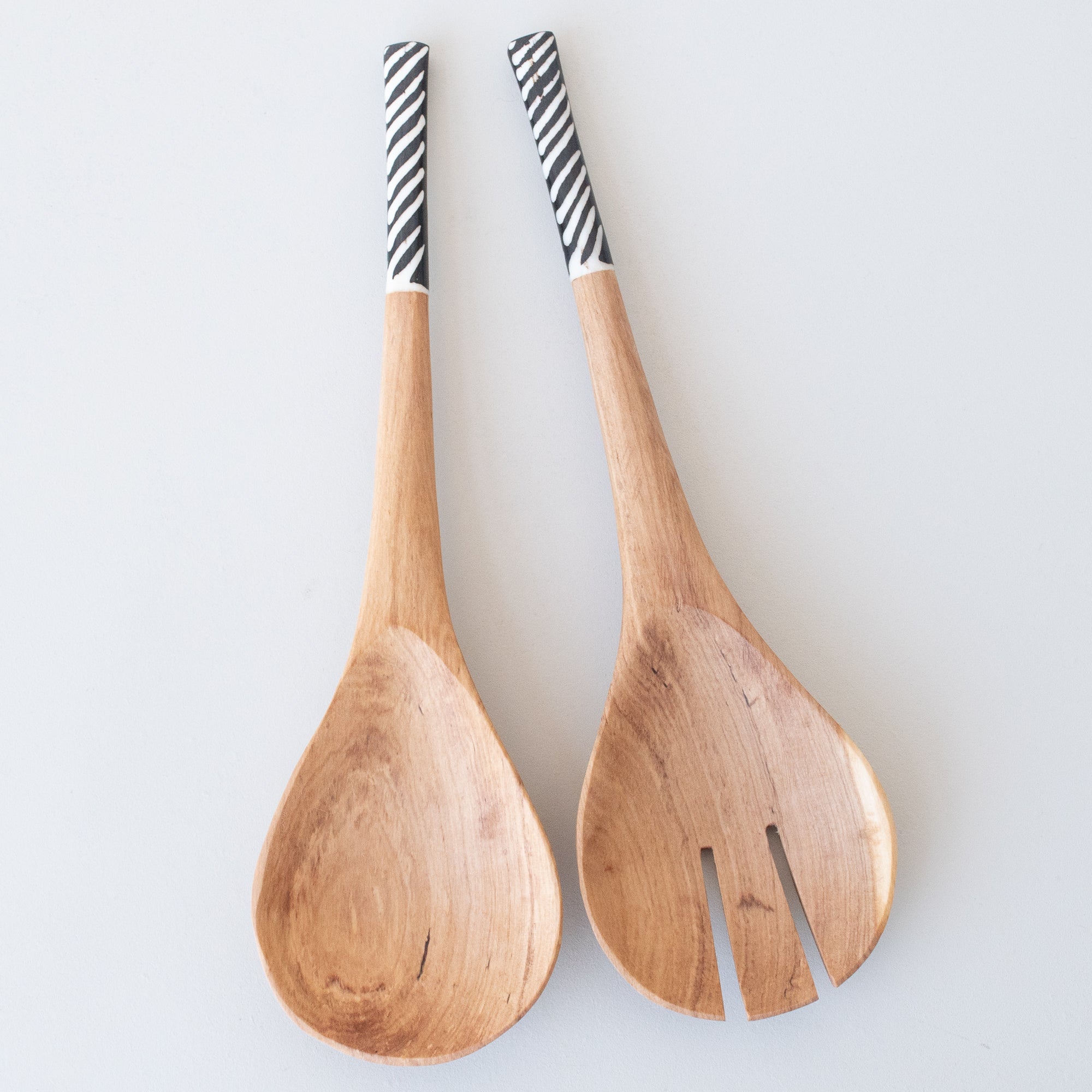 Olivewood Salad Serving Spoon with Bone Handle