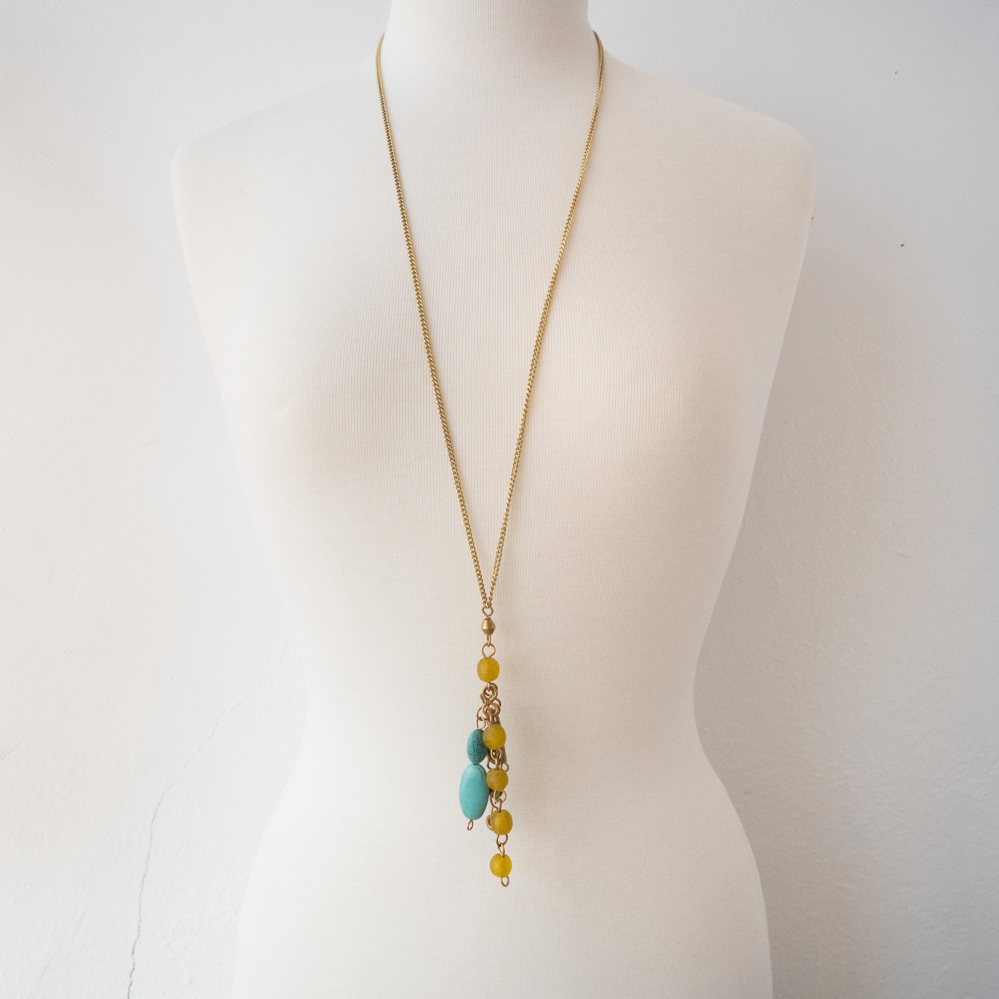 Turquoise Pendant Necklace - Kenyan materials and design for a fair trade boutique