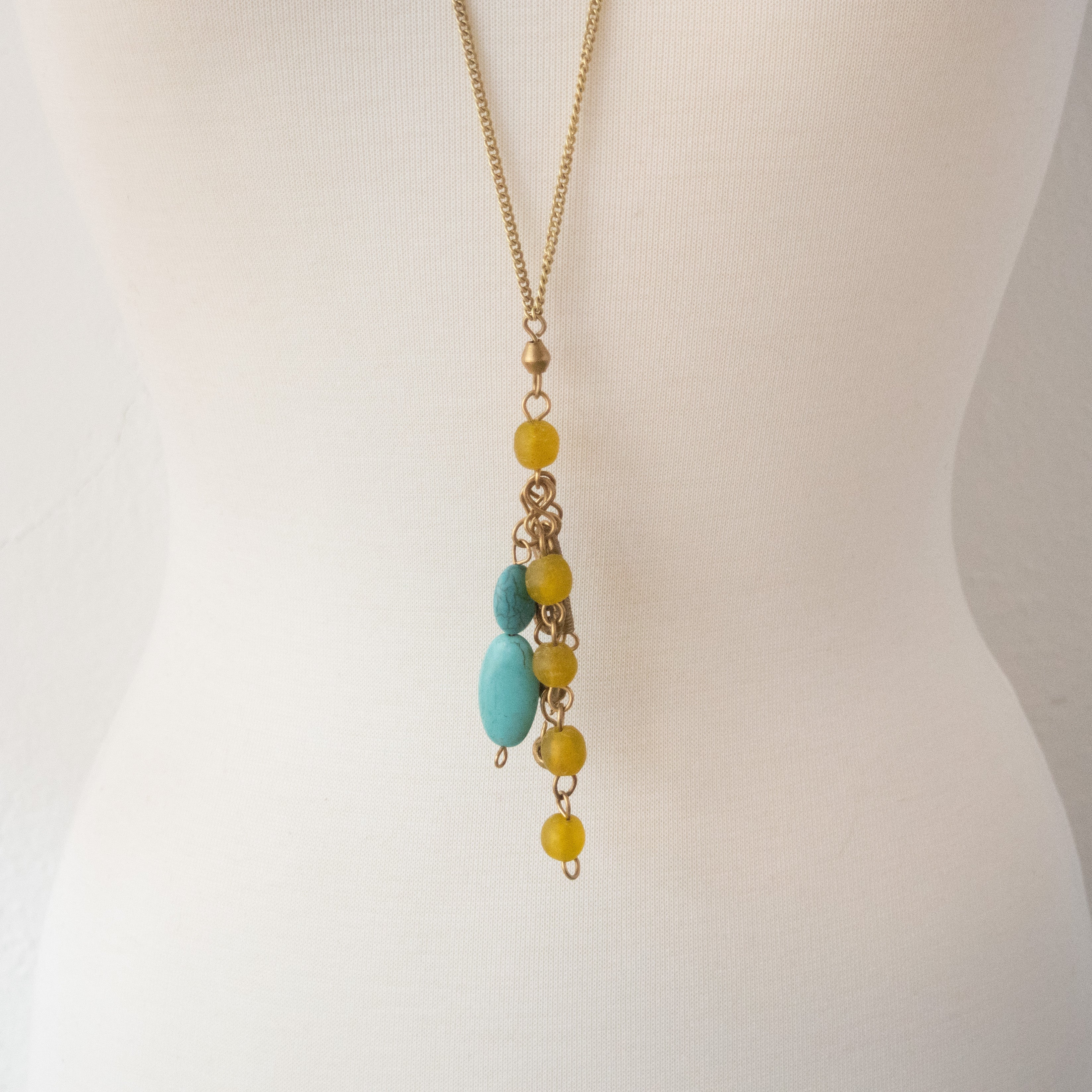 Turquoise Pendant Necklace - Kenyan materials and design for a fair trade boutique