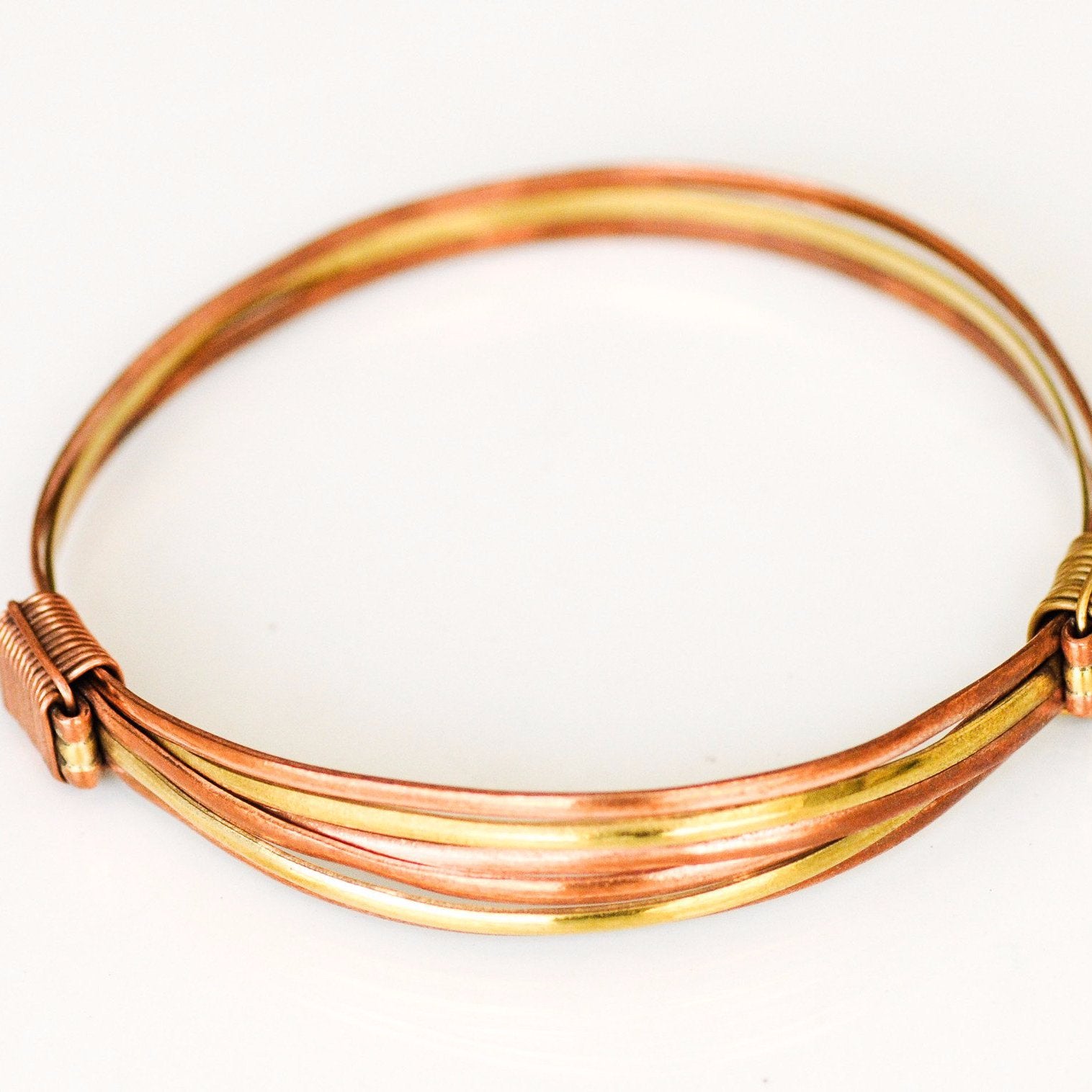 Copper/Brass Adjustable Bangle - Kenyan materials and design for a fair trade boutique