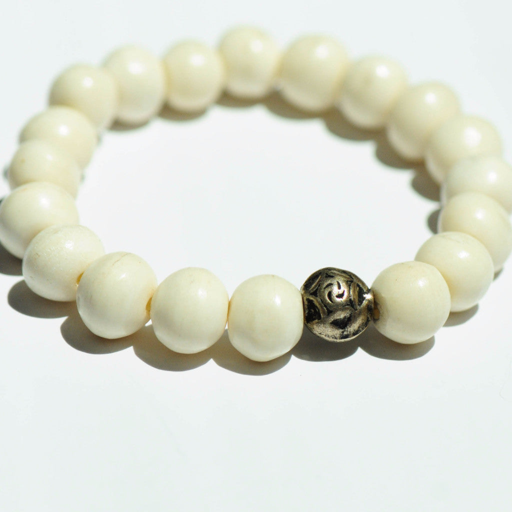 White Bone Bracelet - Kenyan materials and design for a fair trade boutique