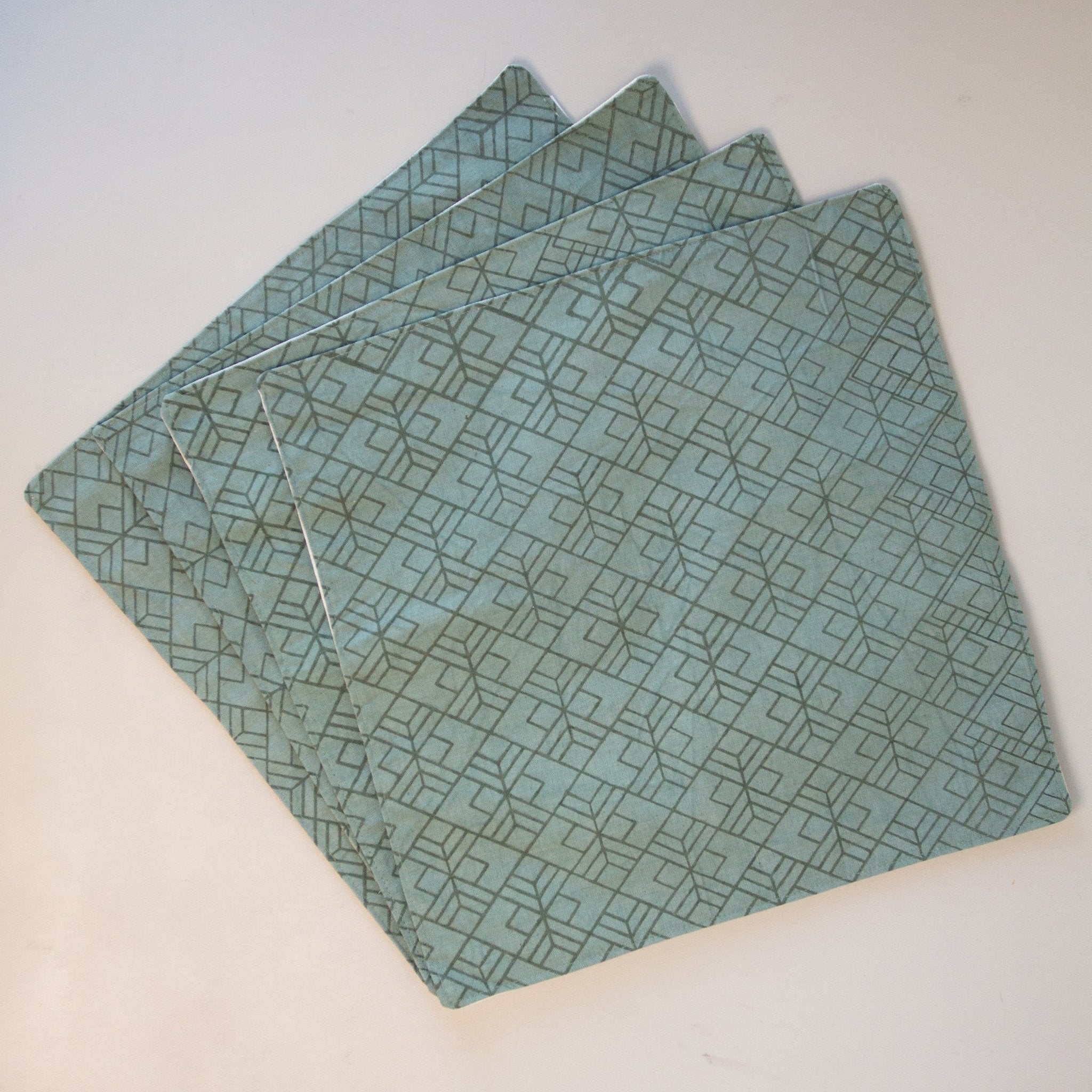 Geometric Sea Glass Placemat Set - handmade by the women of Amani Kenya for a Fair-Trade social enterprise