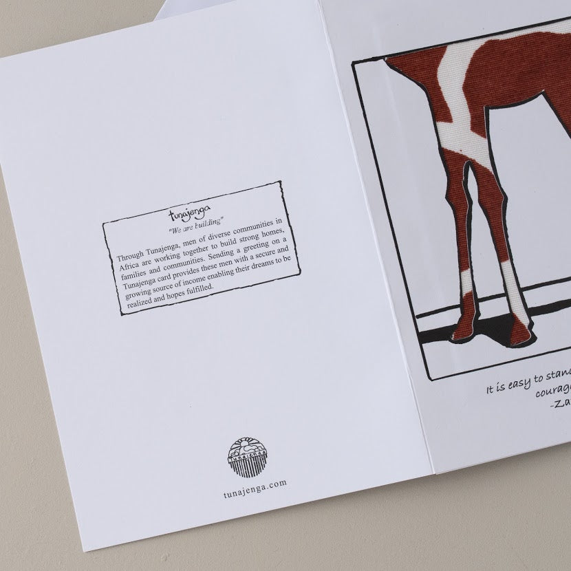 Giraffe Card hand made by craftsmen in Kenya for a fair trade social enterprise