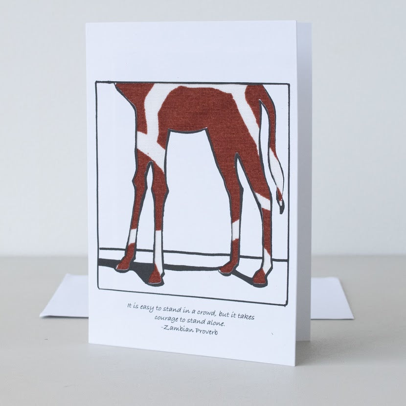 Giraffe Card hand made by craftsmen in Kenya for a fair trade social enterprise