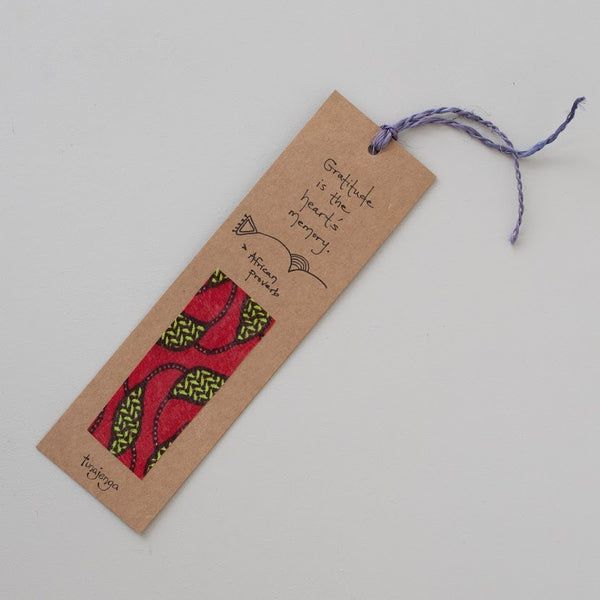 African Proverb Bookmark - Kenyan materials and design for a fair trade boutique